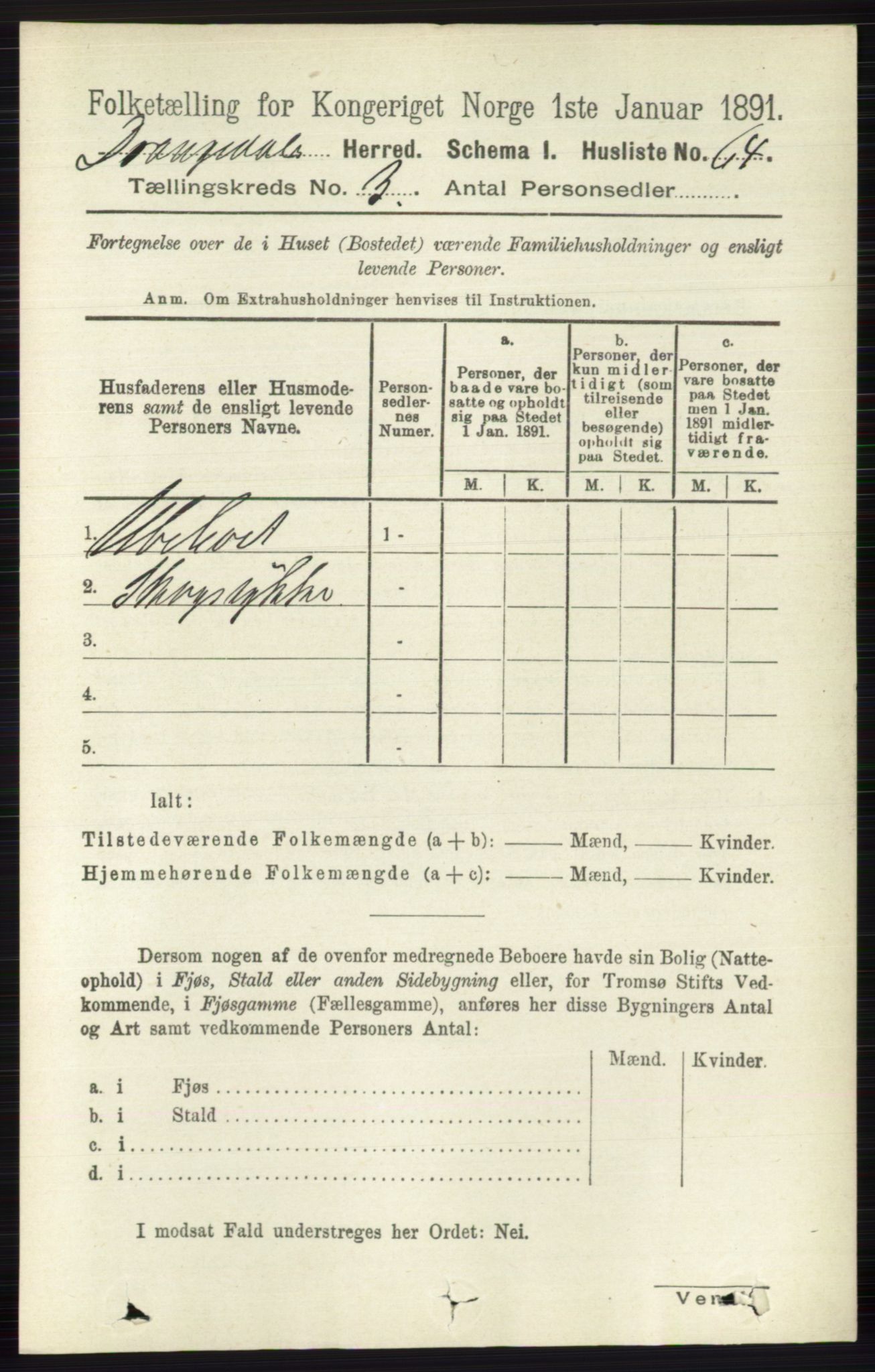 RA, 1891 census for 0817 Drangedal, 1891, p. 855