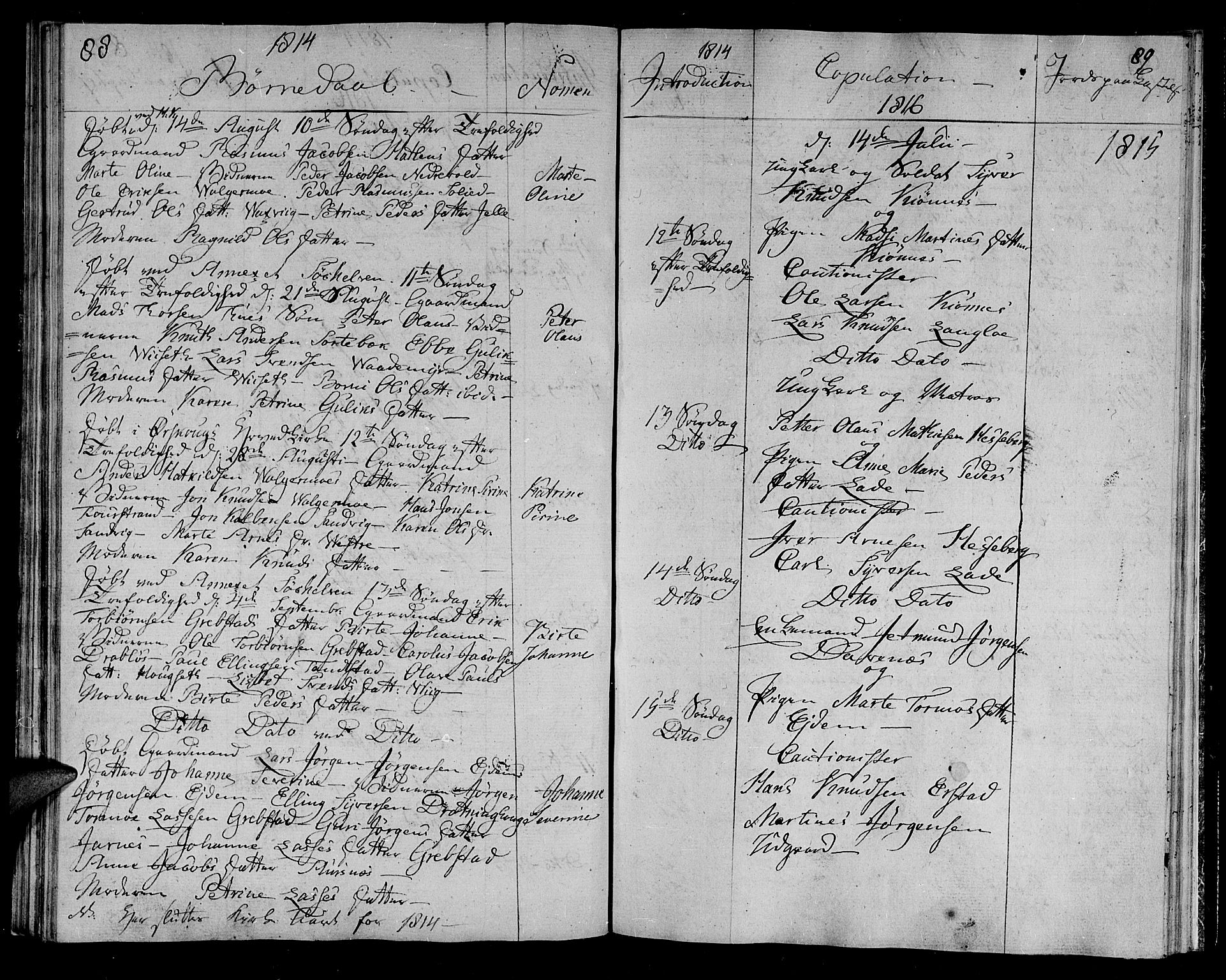 Ministerialprotokoller, klokkerbøker og fødselsregistre - Møre og Romsdal, AV/SAT-A-1454/522/L0309: Parish register (official) no. 522A04, 1810-1816, p. 88-89