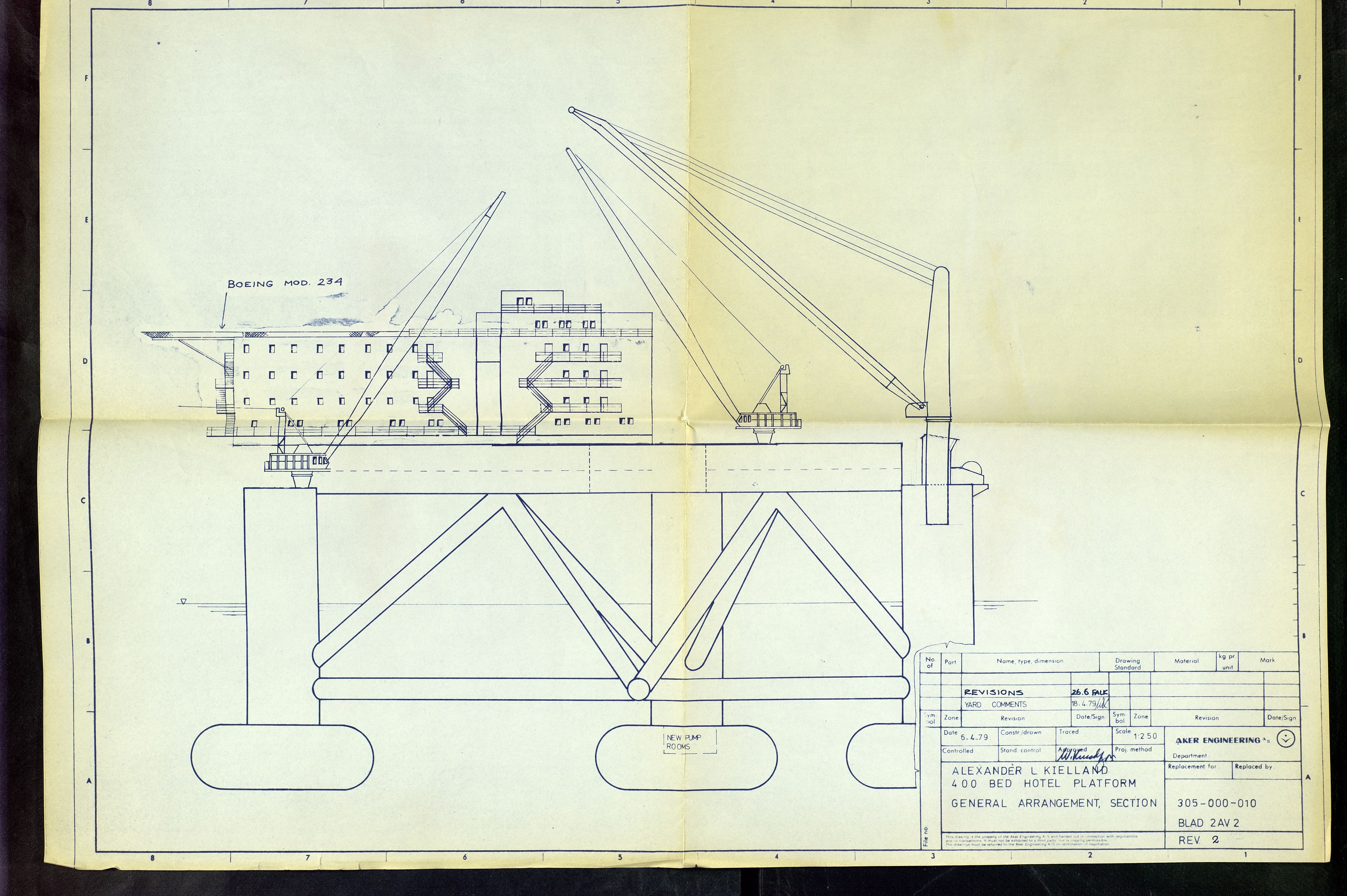 Pa 1503 - Stavanger Drilling AS, AV/SAST-A-101906/2/E/Eb/Eba/L0022: Alexander L. Kielland repair, 1979-1980