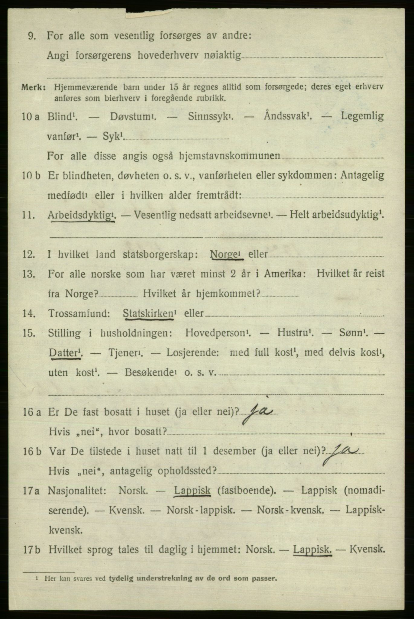 SATØ, 1920 census for Kautokeino, 1920, p. 832