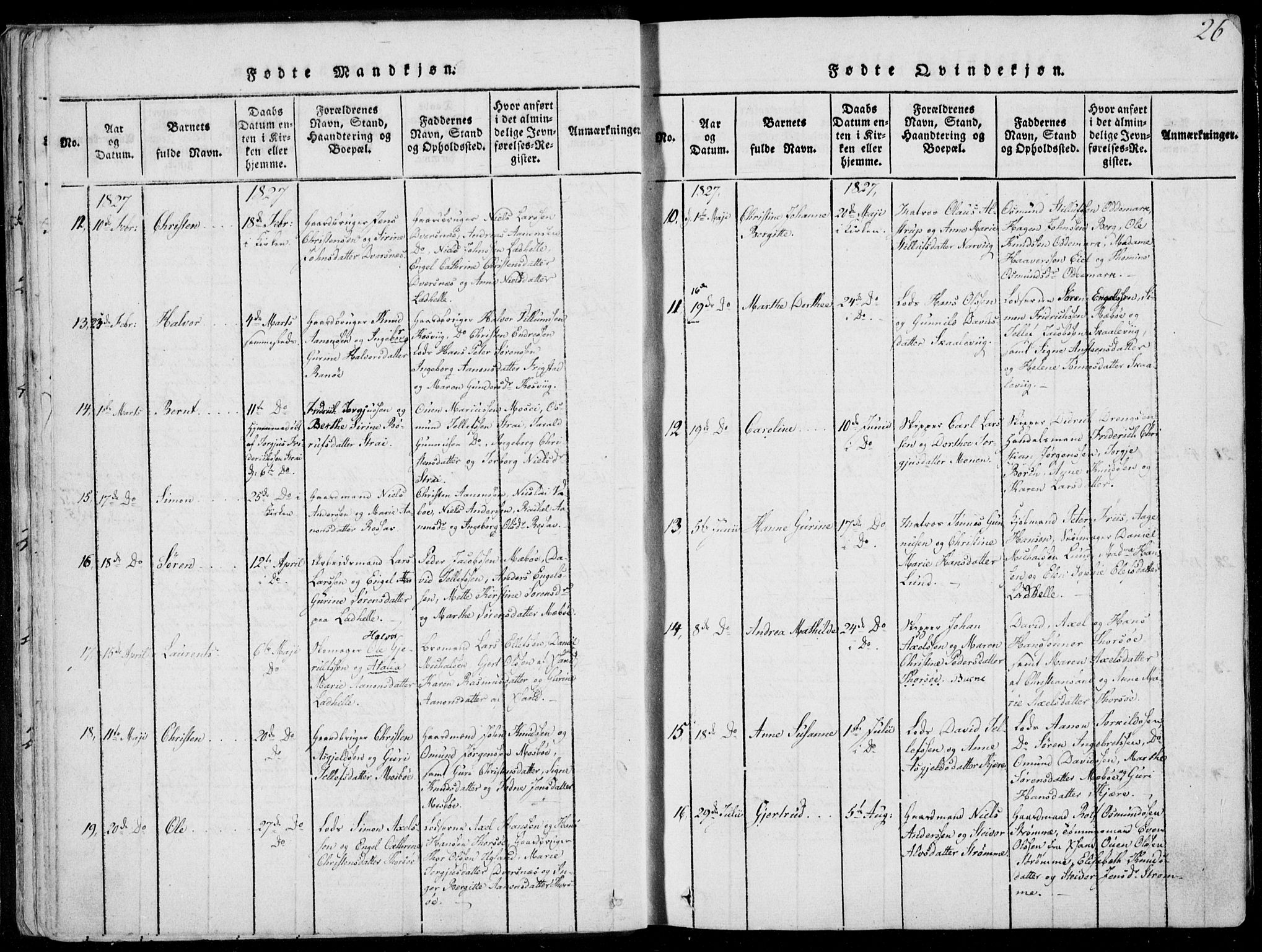 Oddernes sokneprestkontor, AV/SAK-1111-0033/F/Fa/Faa/L0005: Parish register (official) no. A 5, 1820-1838, p. 26