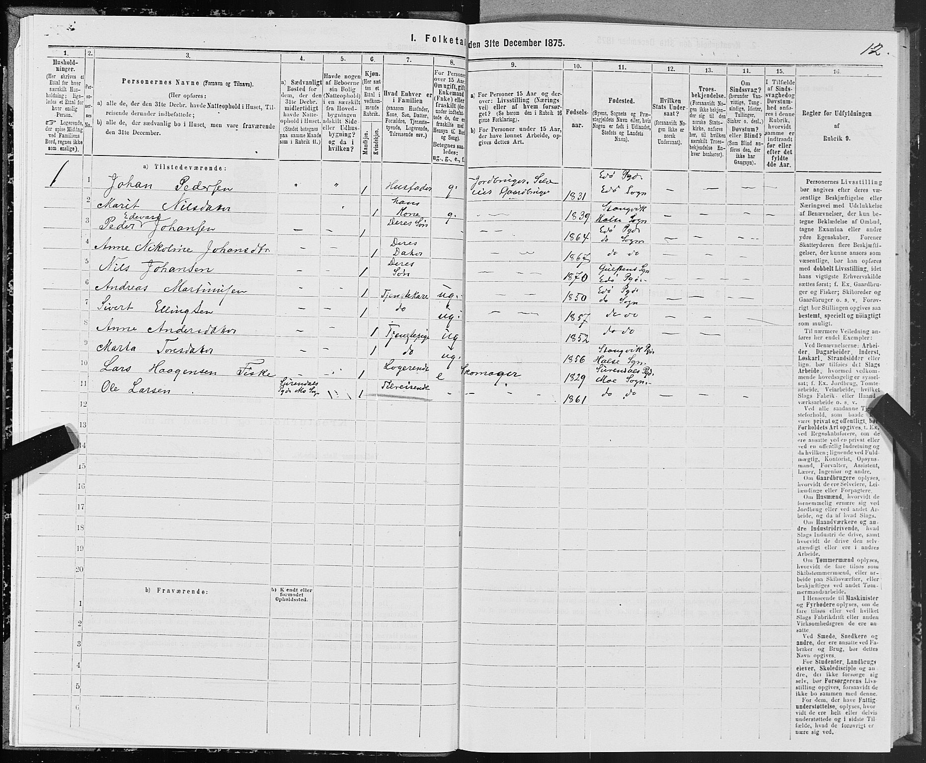 SAT, 1875 census for 1573P Edøy, 1875, p. 4012