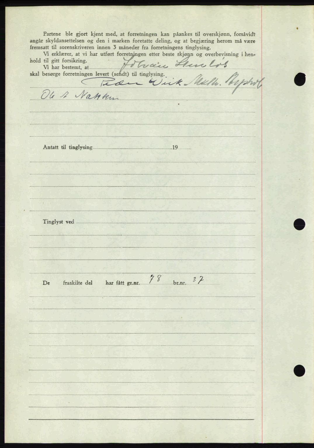 Romsdal sorenskriveri, AV/SAT-A-4149/1/2/2C: Mortgage book no. A14, 1943-1943, Diary no: : 1582/1943