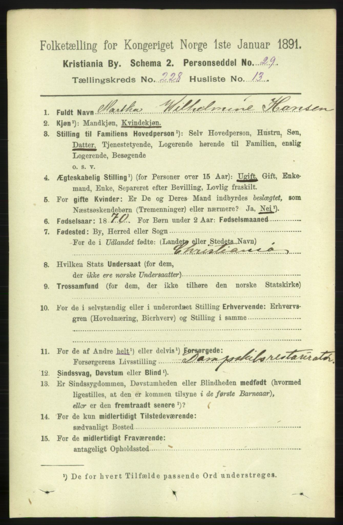 RA, 1891 census for 0301 Kristiania, 1891, p. 139808