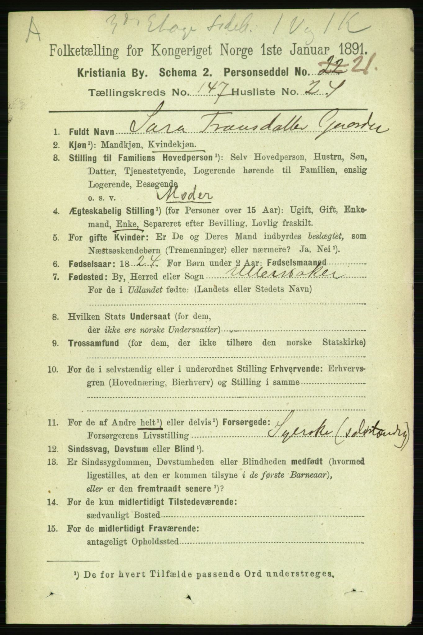RA, 1891 census for 0301 Kristiania, 1891, p. 82251