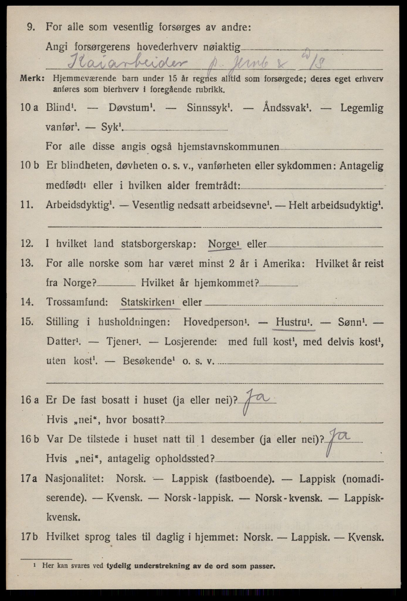 SAT, 1920 census for Orkanger, 1920, p. 1740