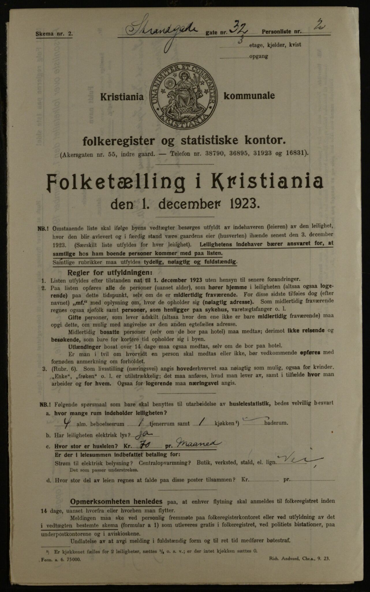 OBA, Municipal Census 1923 for Kristiania, 1923, p. 115100