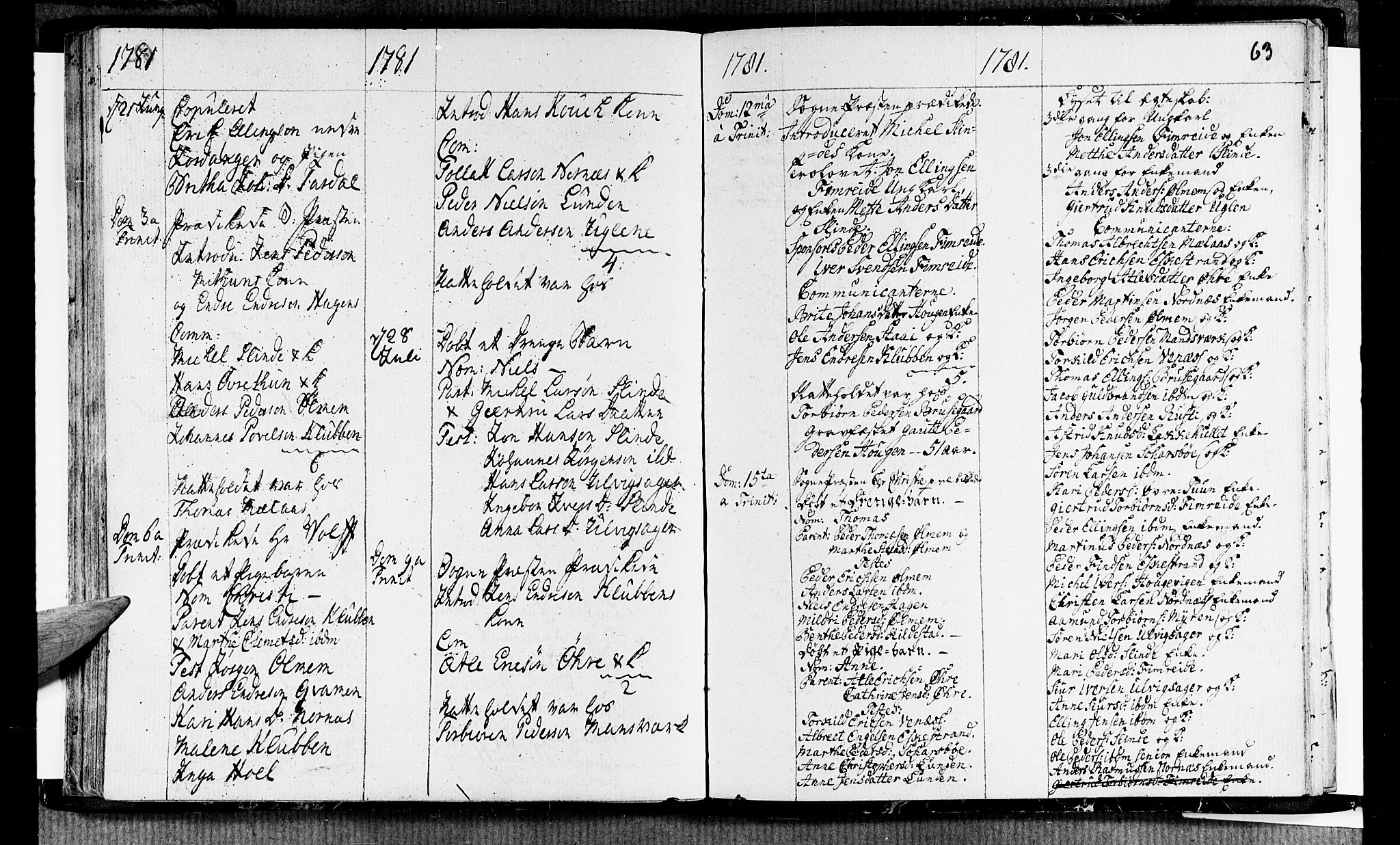 Sogndal sokneprestembete, AV/SAB-A-81301/H/Haa/Haaa/L0006: Parish register (official) no. A 6, 1770-1782, p. 63