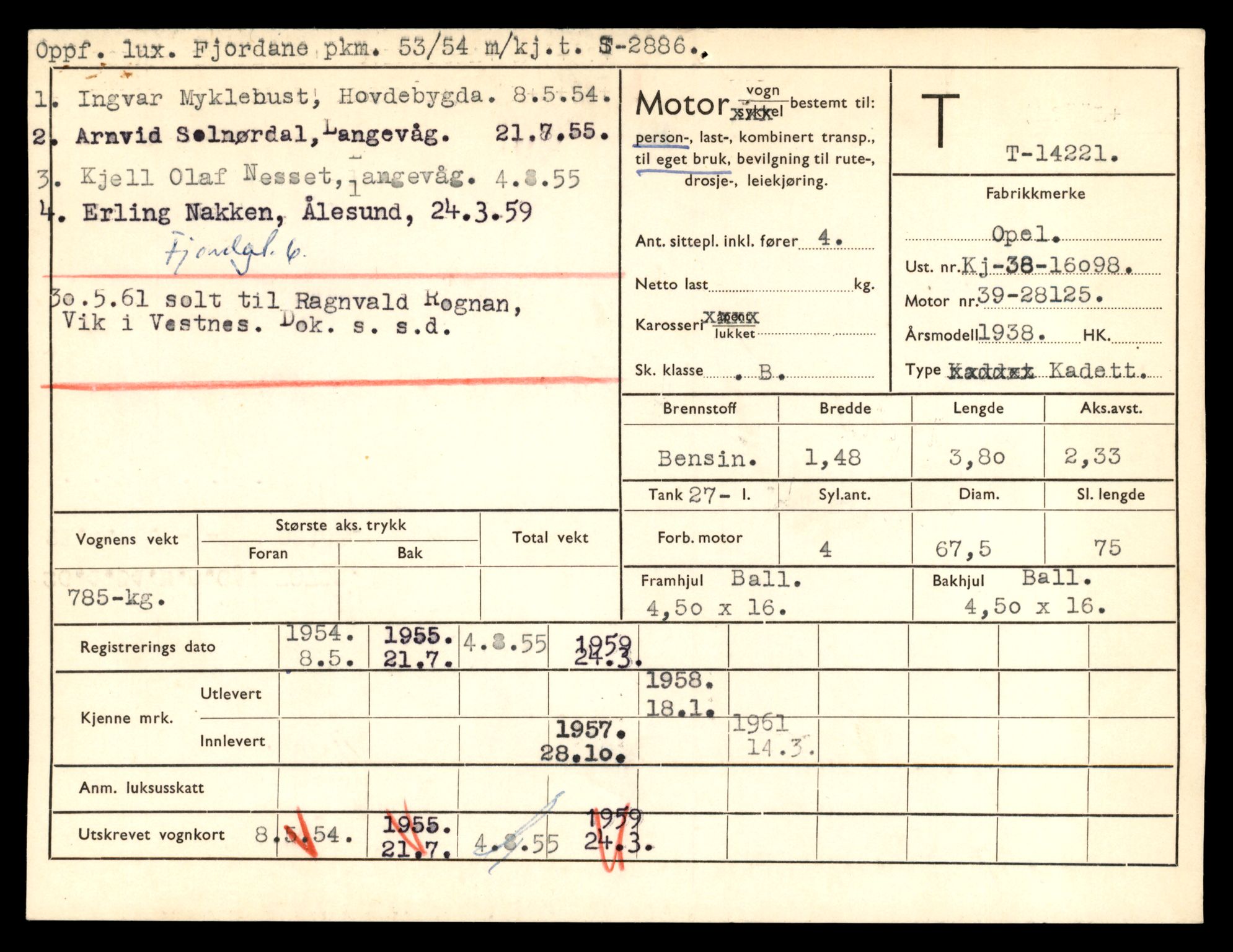 Møre og Romsdal vegkontor - Ålesund trafikkstasjon, AV/SAT-A-4099/F/Fe/L0044: Registreringskort for kjøretøy T 14205 - T 14319, 1927-1998, p. 552
