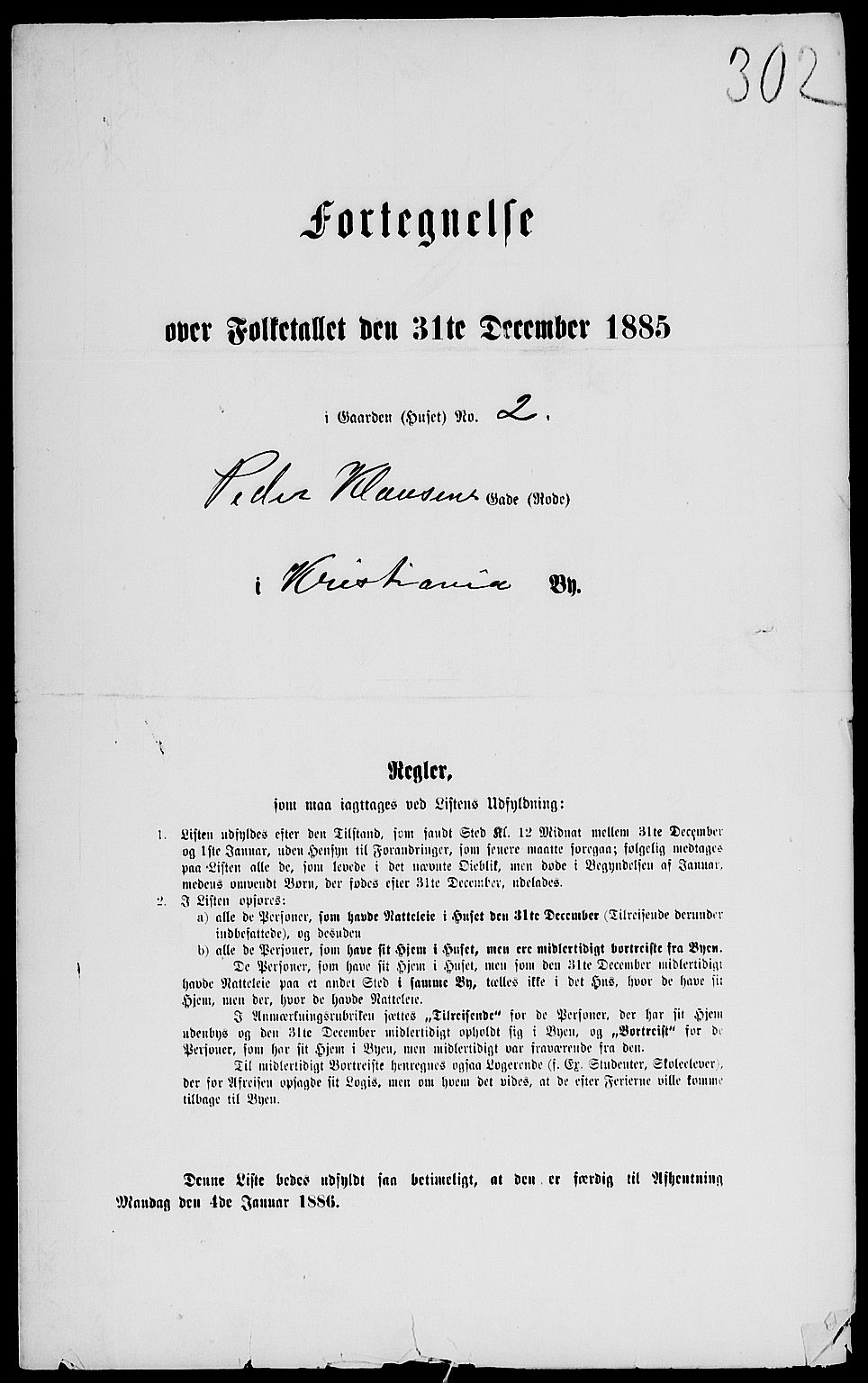 RA, 1885 census for 0301 Kristiania, 1885, p. 2387