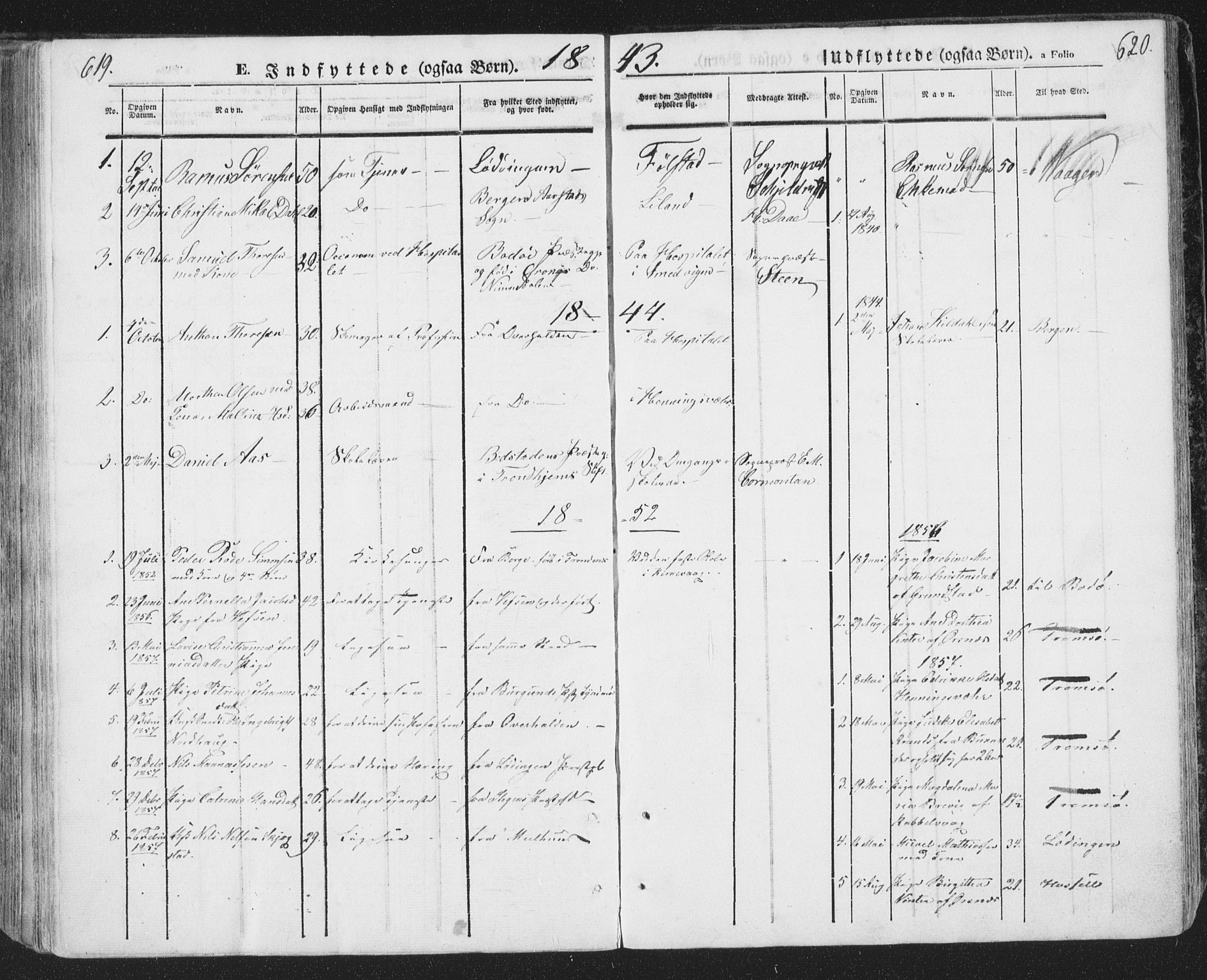 Ministerialprotokoller, klokkerbøker og fødselsregistre - Nordland, AV/SAT-A-1459/874/L1072: Parish register (copy) no. 874C01, 1843-1859, p. 619-620