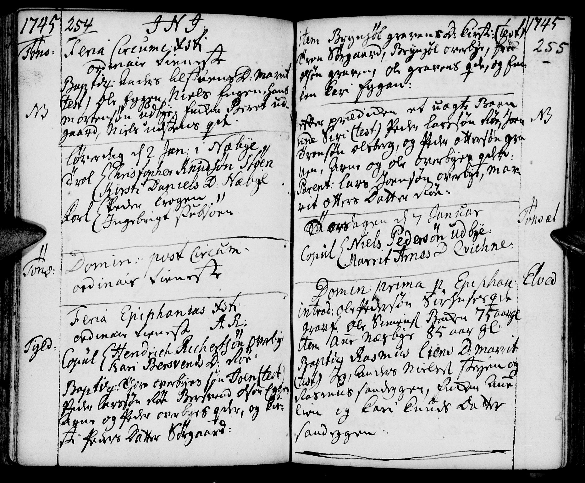 Tynset prestekontor, AV/SAH-PREST-058/H/Ha/Haa/L0002: Parish register (official) no. 2, 1737-1767, p. 254-255