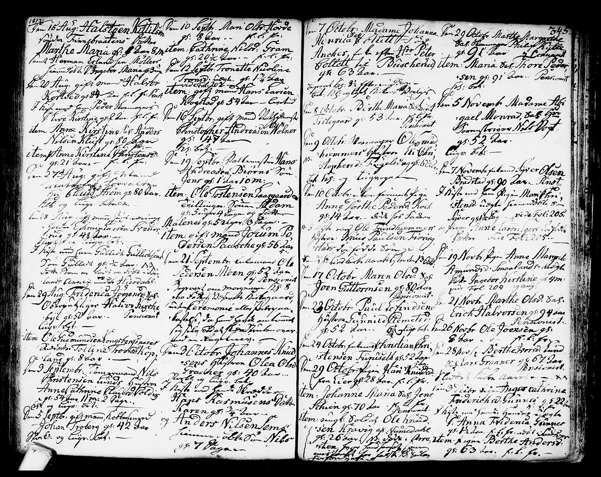 Kongsberg kirkebøker, AV/SAKO-A-22/F/Fa/L0007: Parish register (official) no. I 7, 1795-1816, p. 345