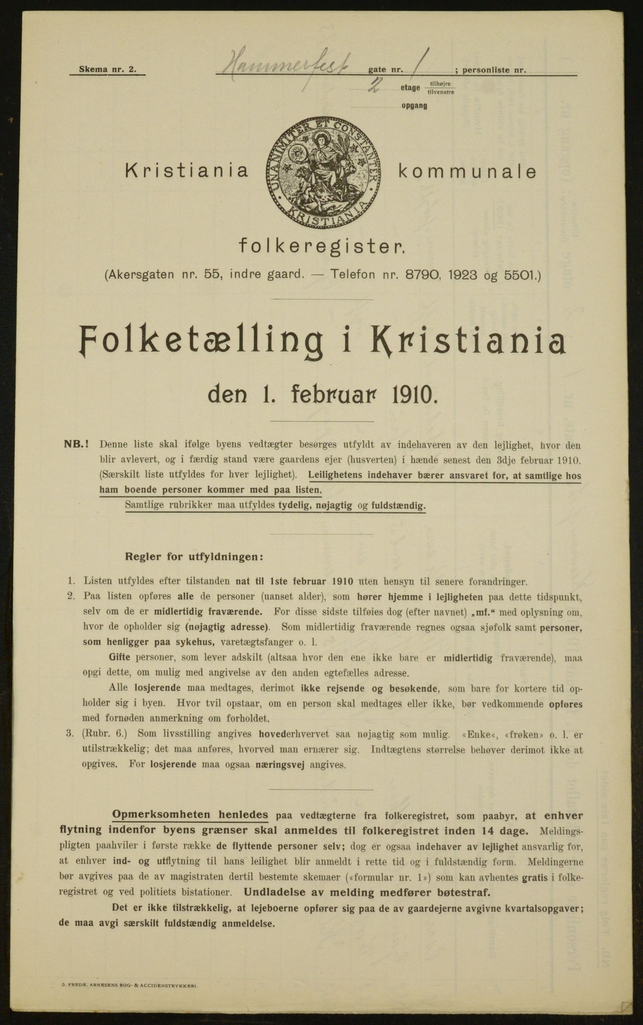 OBA, Municipal Census 1910 for Kristiania, 1910, p. 32072