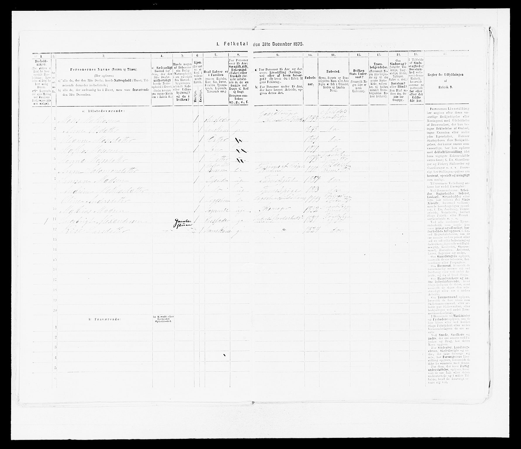 SAB, 1875 census for 1437L Kinn/Kinn og Svanøy, 1875, p. 612