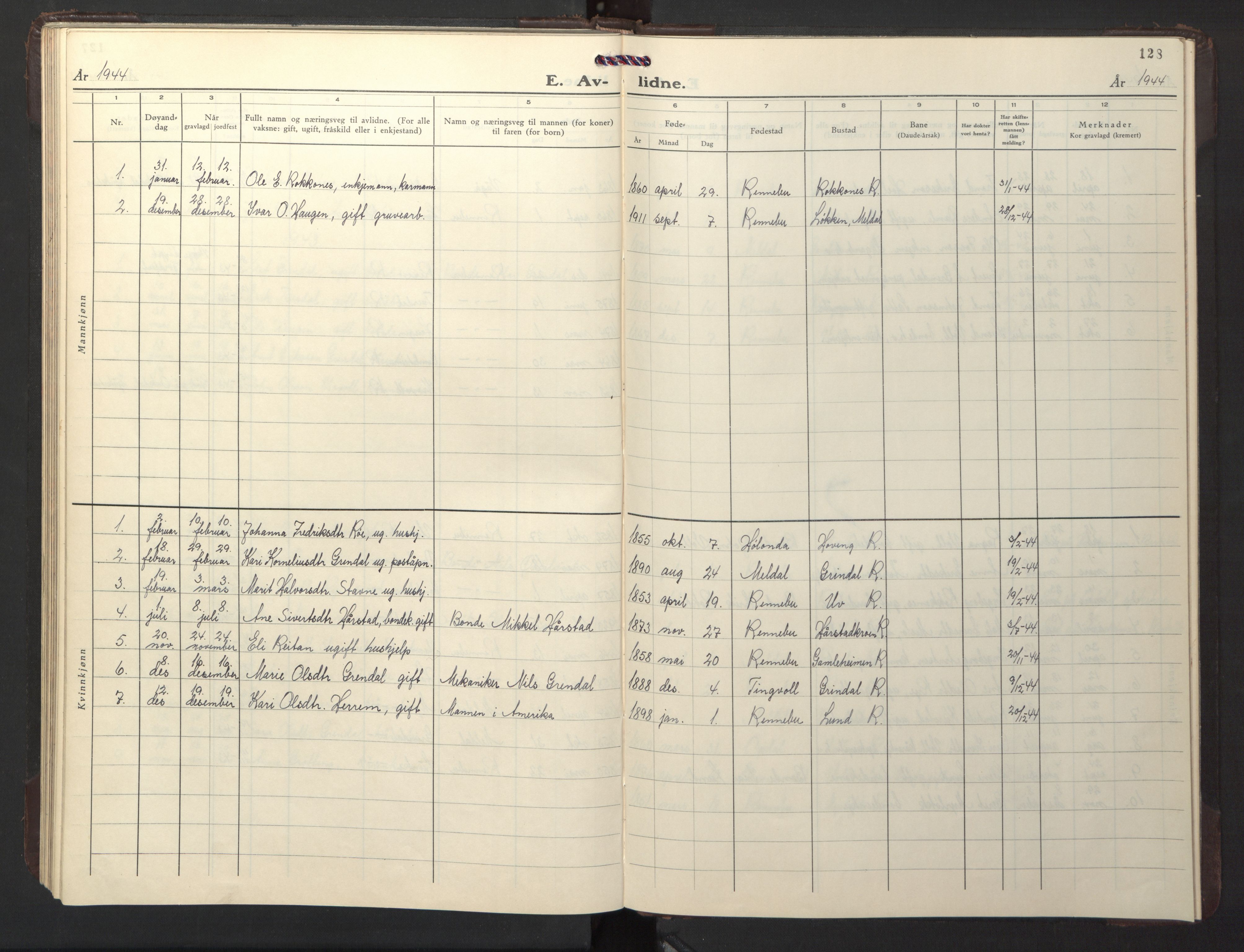 Ministerialprotokoller, klokkerbøker og fødselsregistre - Sør-Trøndelag, AV/SAT-A-1456/674/L0878: Parish register (copy) no. 674C05, 1941-1950, p. 128