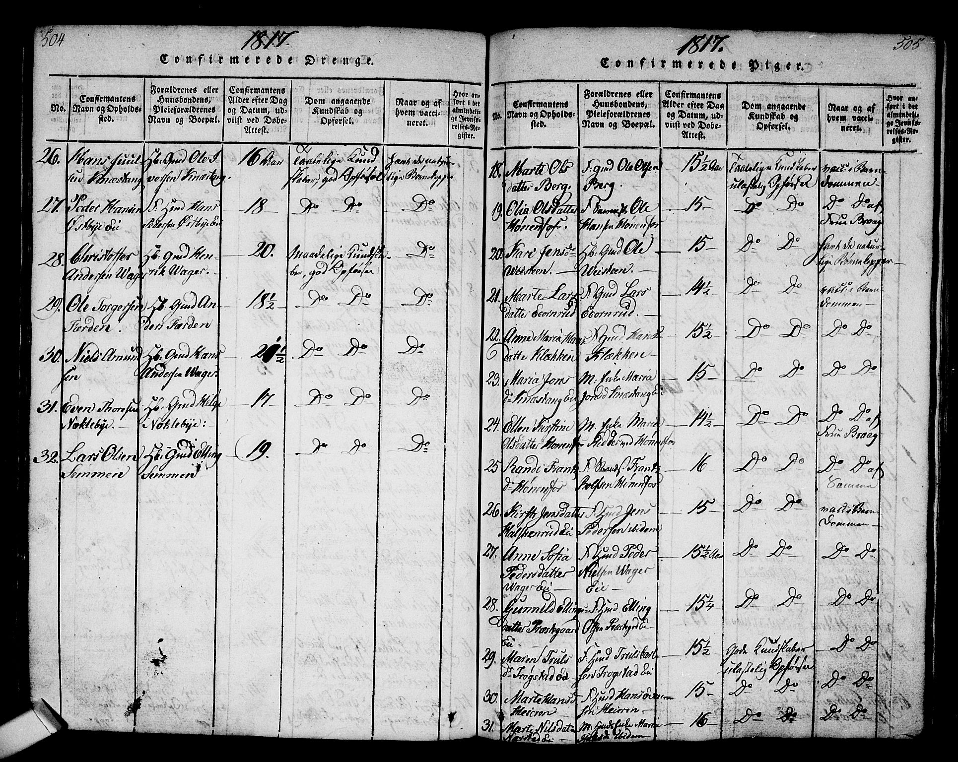 Norderhov kirkebøker, AV/SAKO-A-237/G/Ga/L0002: Parish register (copy) no. I 2, 1814-1867, p. 504-505