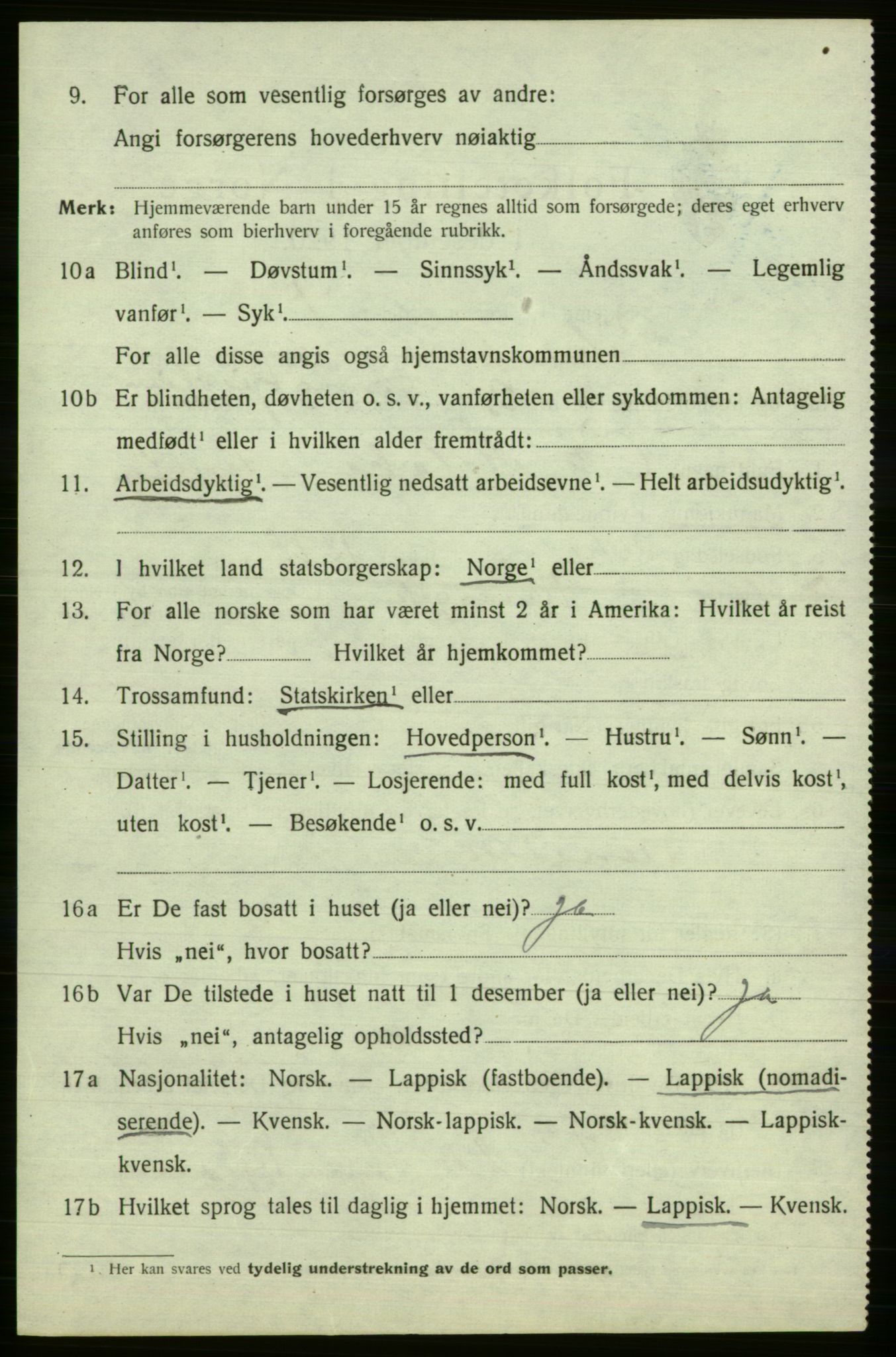 SATØ, 1920 census for Polmak, 1920, p. 1332