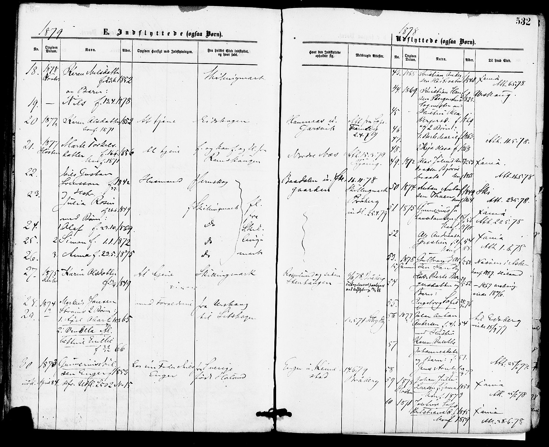 Høland prestekontor Kirkebøker, AV/SAO-A-10346a/F/Fa/L0012.a: Parish register (official) no. I 12A, 1869-1879, p. 532