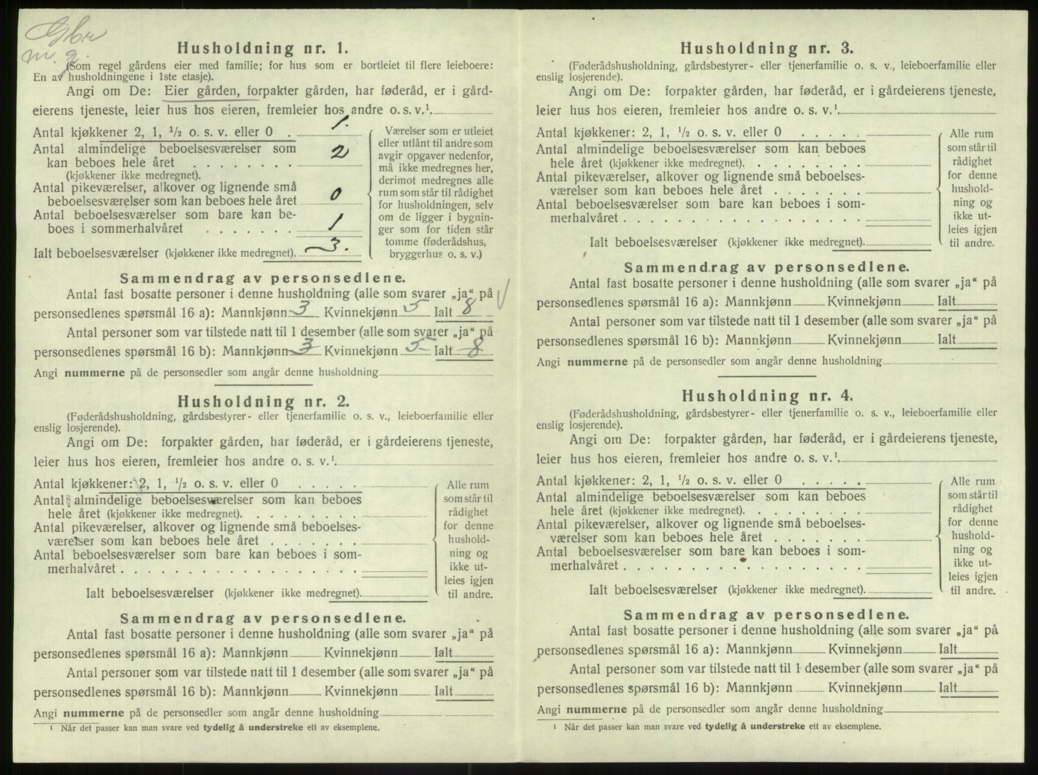 SAB, 1920 census for Fjaler, 1920, p. 1151