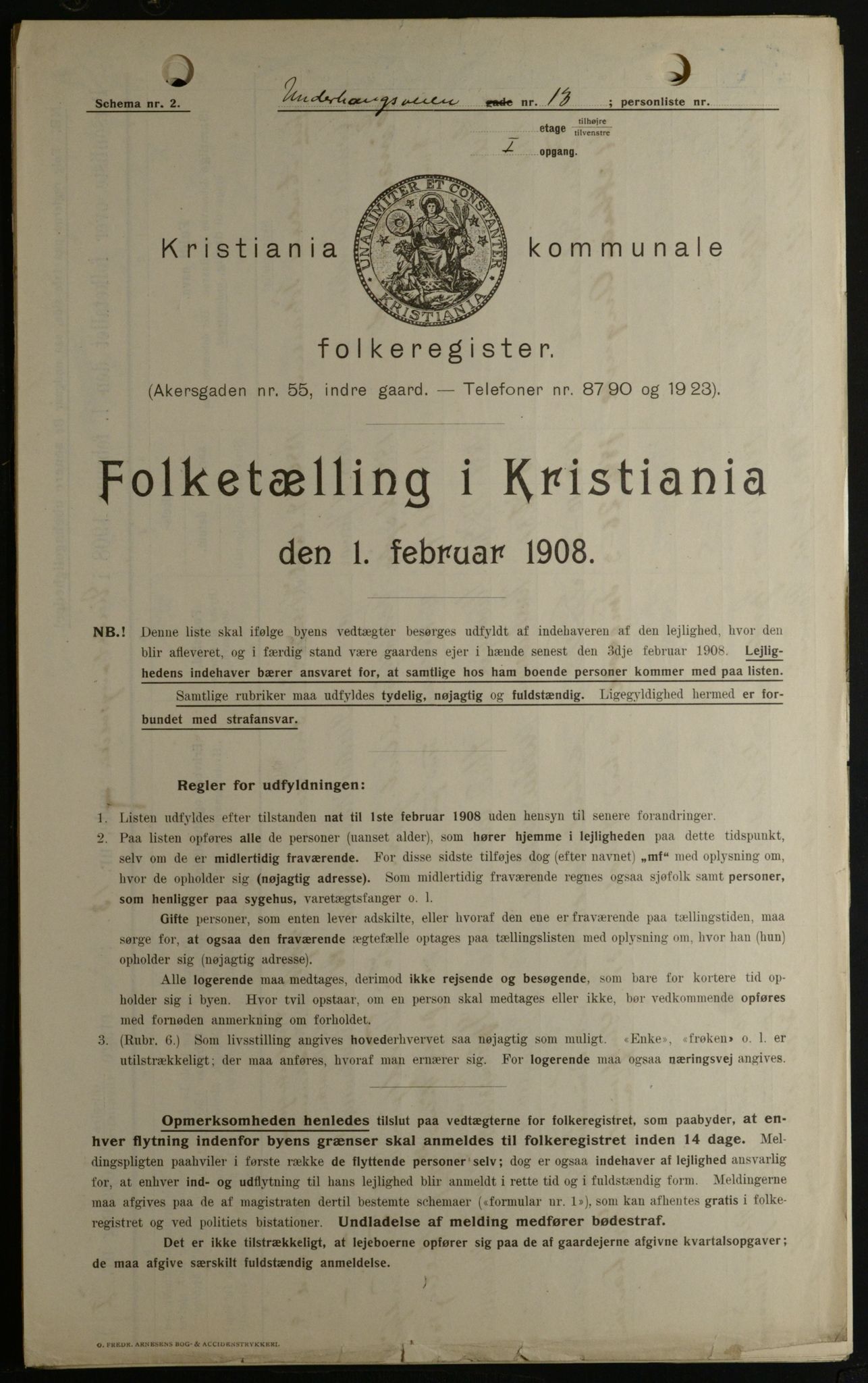 OBA, Municipal Census 1908 for Kristiania, 1908, p. 107619