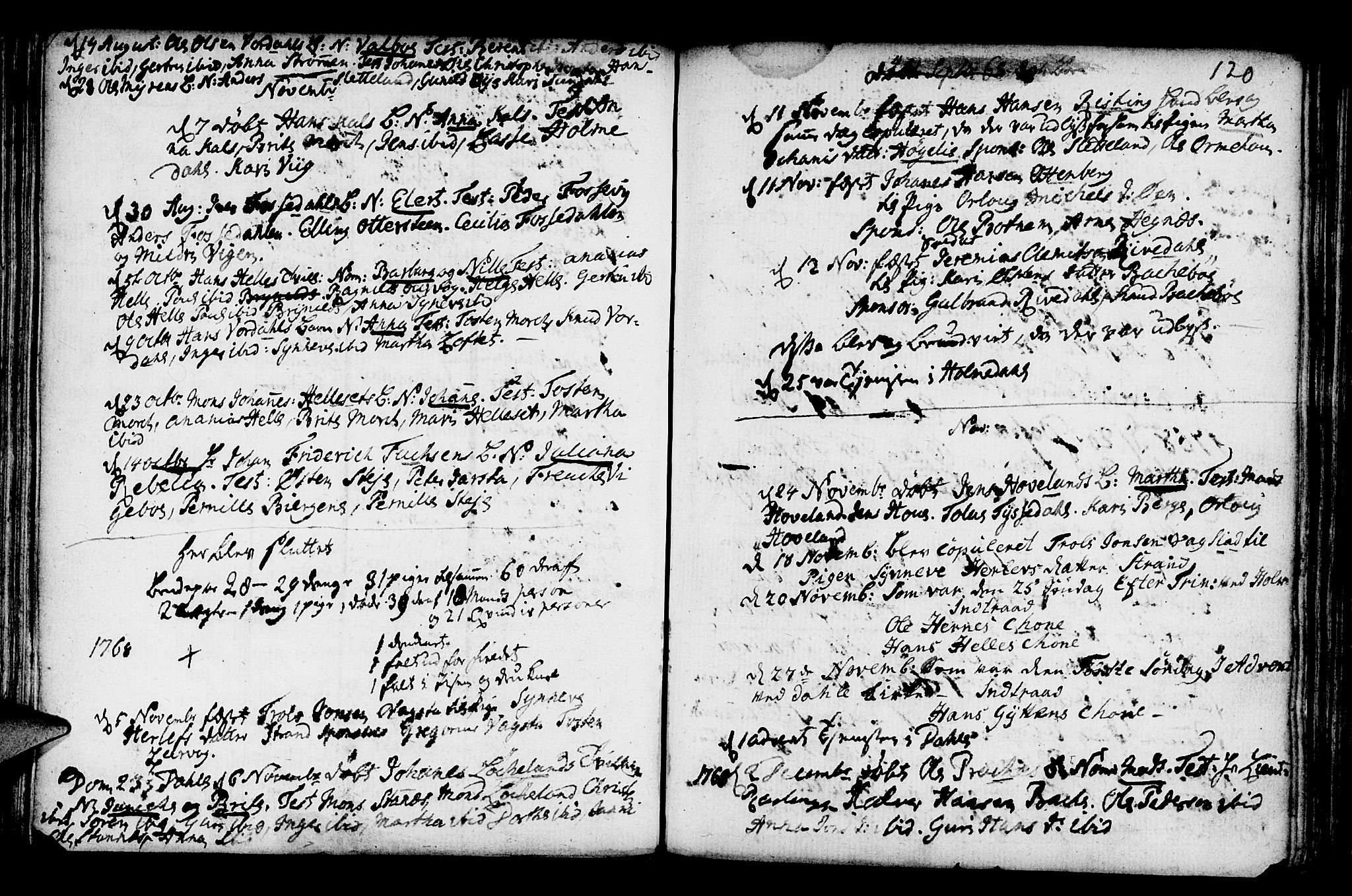 Fjaler sokneprestembete, SAB/A-79801/H/Haa/Haaa/L0001: Parish register (official) no. A 1, 1755-1778, p. 120