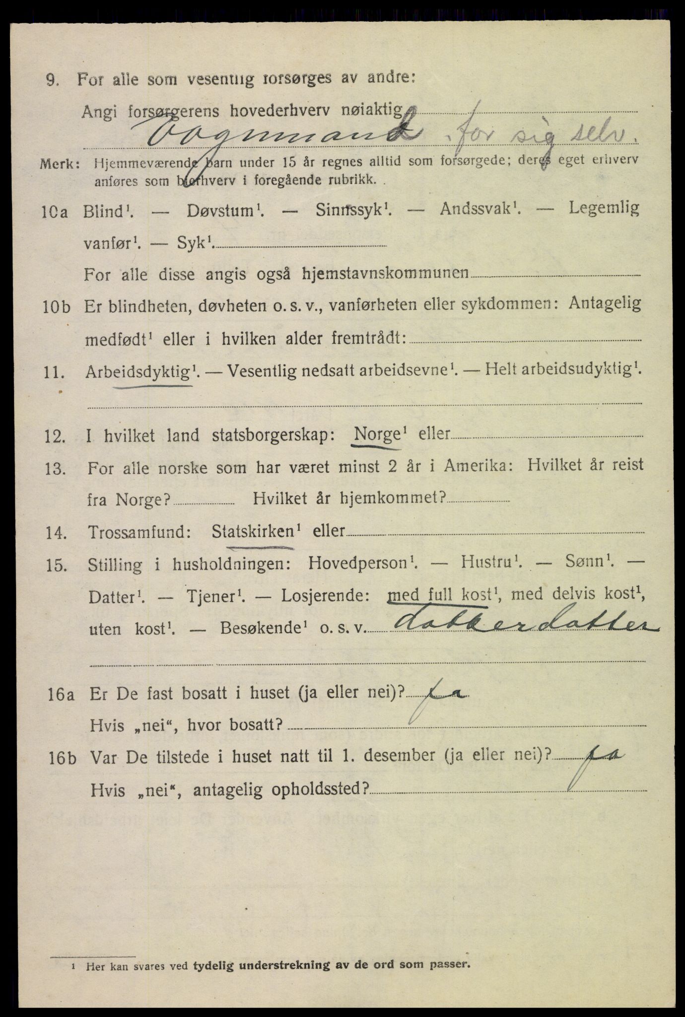 SAH, 1920 census for Vestre Toten, 1920, p. 12983