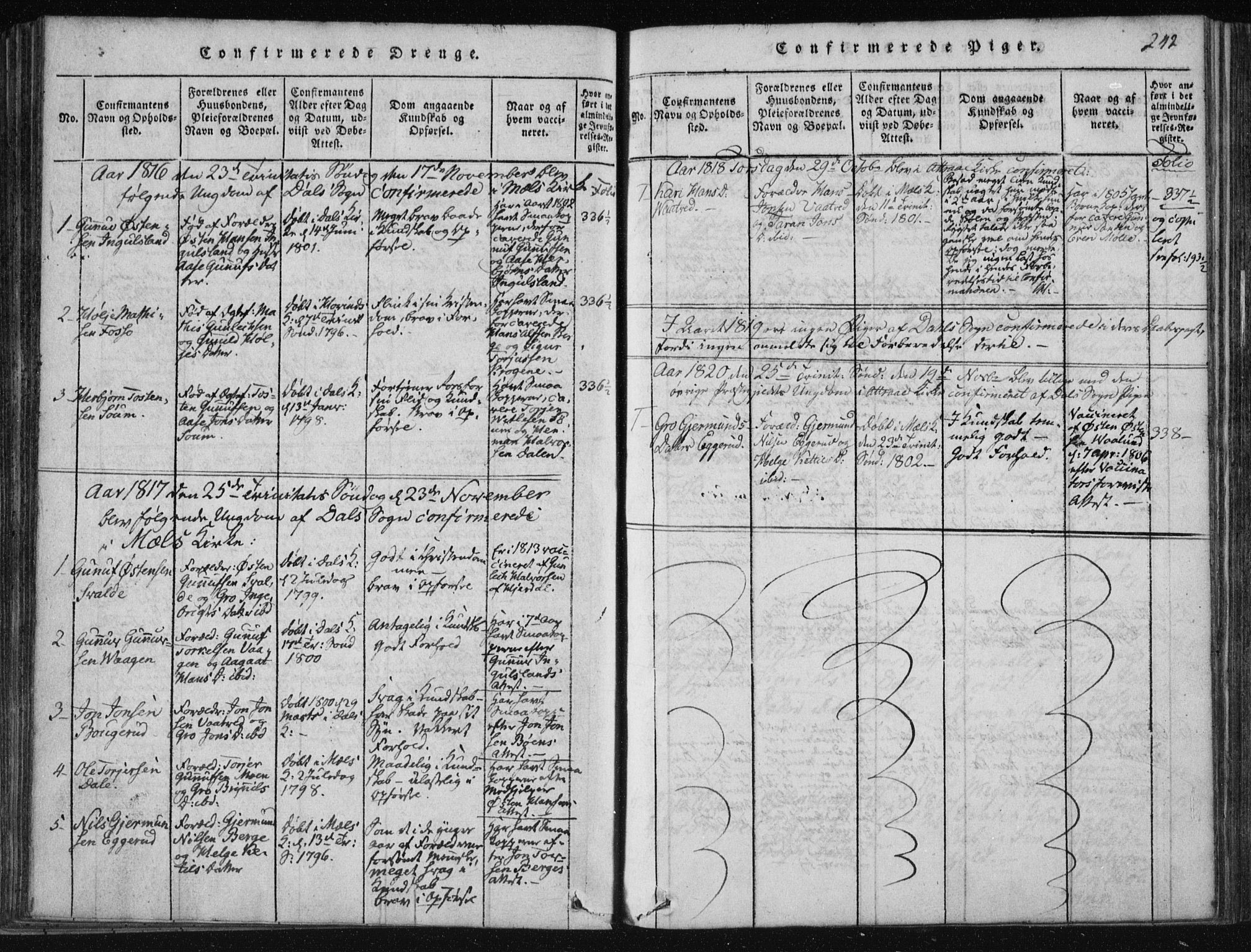 Tinn kirkebøker, SAKO/A-308/F/Fc/L0001: Parish register (official) no. III 1, 1815-1843, p. 242