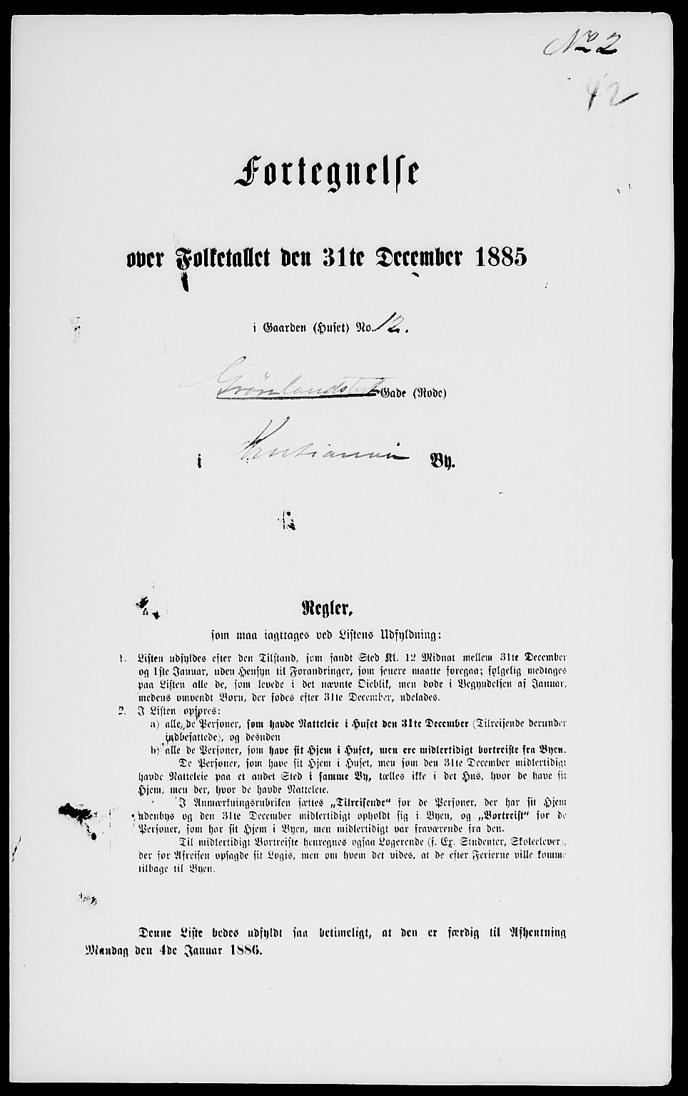 RA, 1885 census for 0301 Kristiania, 1885, p. 6819