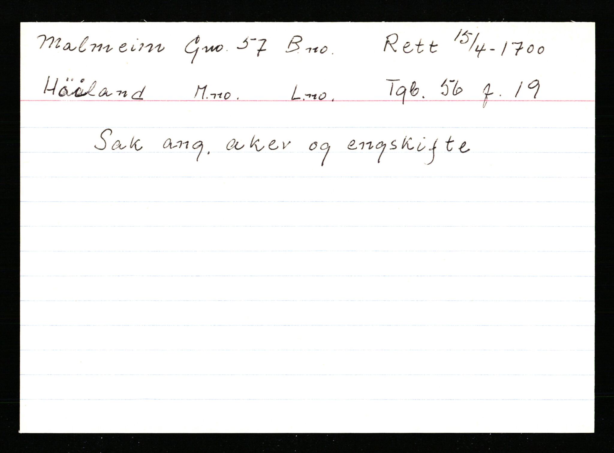 Statsarkivet i Stavanger, AV/SAST-A-101971/03/Y/Ym/L0037: Åstedskort sortert etter gårdsnavn: Lædre - Mauland, 1600-1950, p. 374