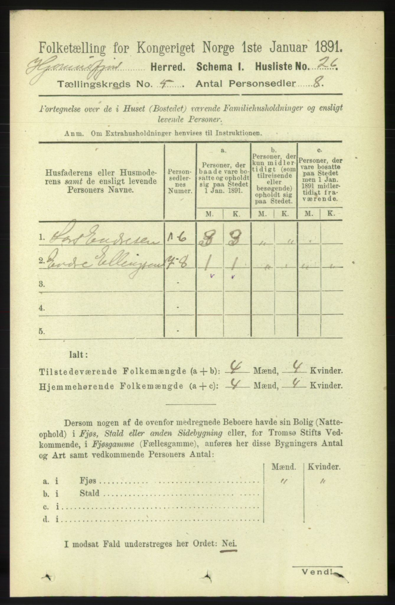 RA, 1891 census for 1522 Hjørundfjord, 1891, p. 882