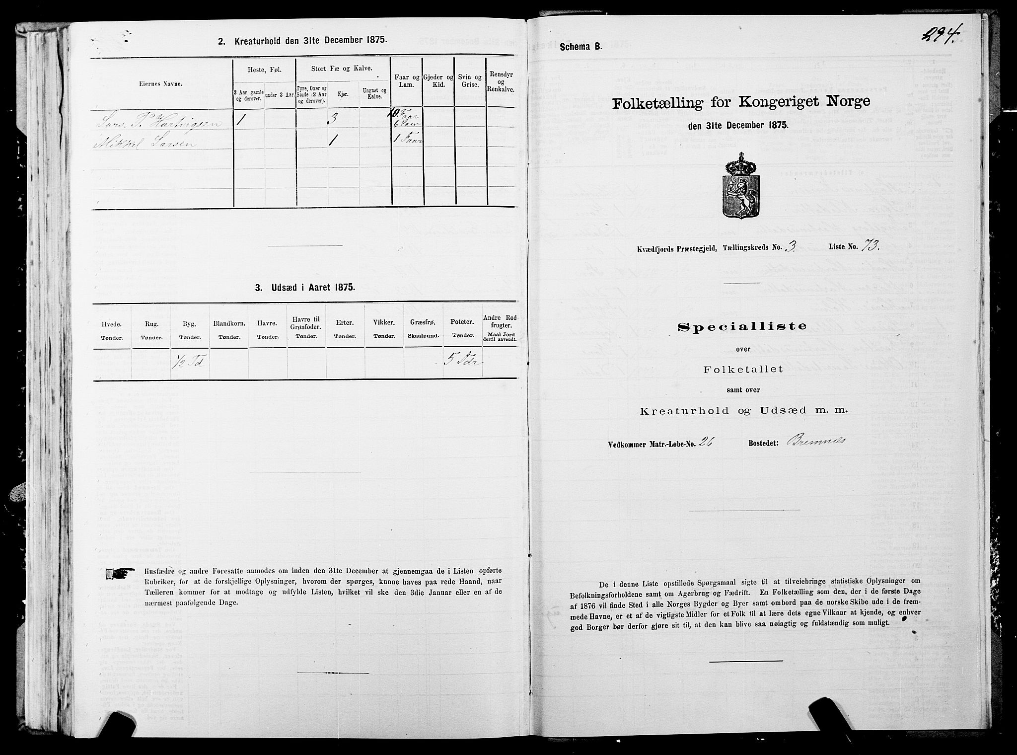 SATØ, 1875 census for 1911P Kvæfjord, 1875, p. 2294