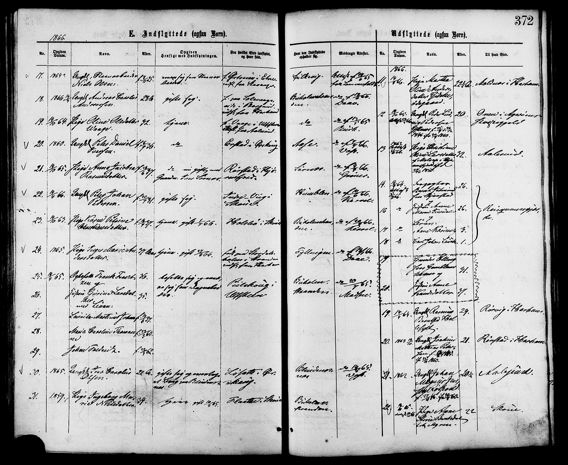 Ministerialprotokoller, klokkerbøker og fødselsregistre - Møre og Romsdal, AV/SAT-A-1454/528/L0399: Parish register (official) no. 528A10, 1864-1879, p. 372