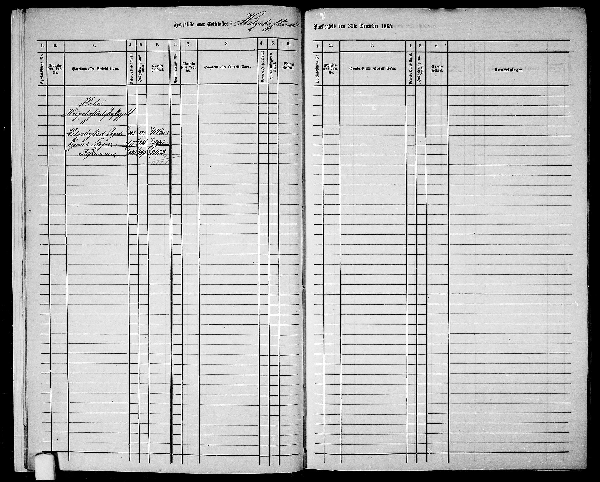 RA, 1865 census for Hægebostad, 1865, p. 10