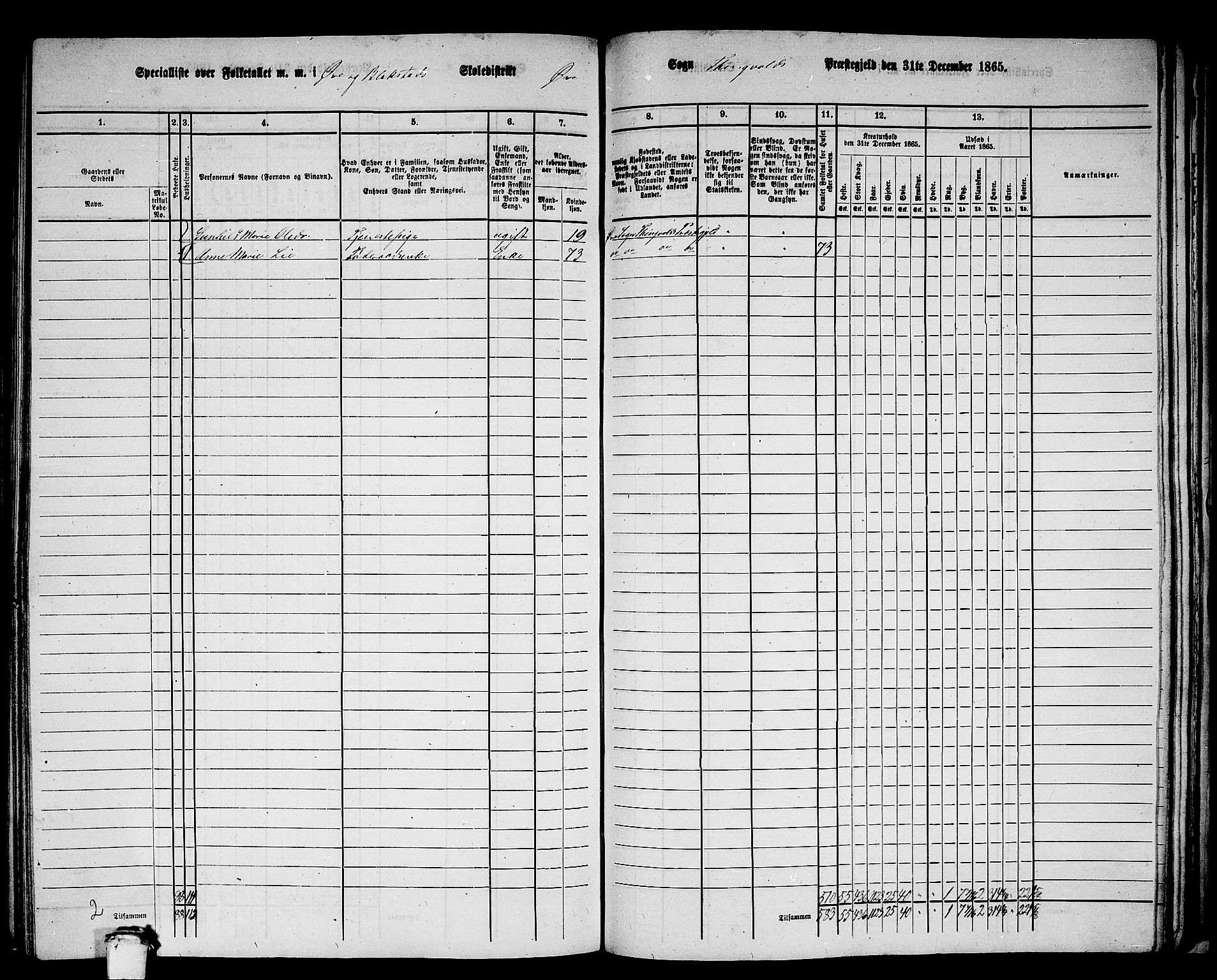 RA, 1865 census for Tingvoll, 1865, p. 207