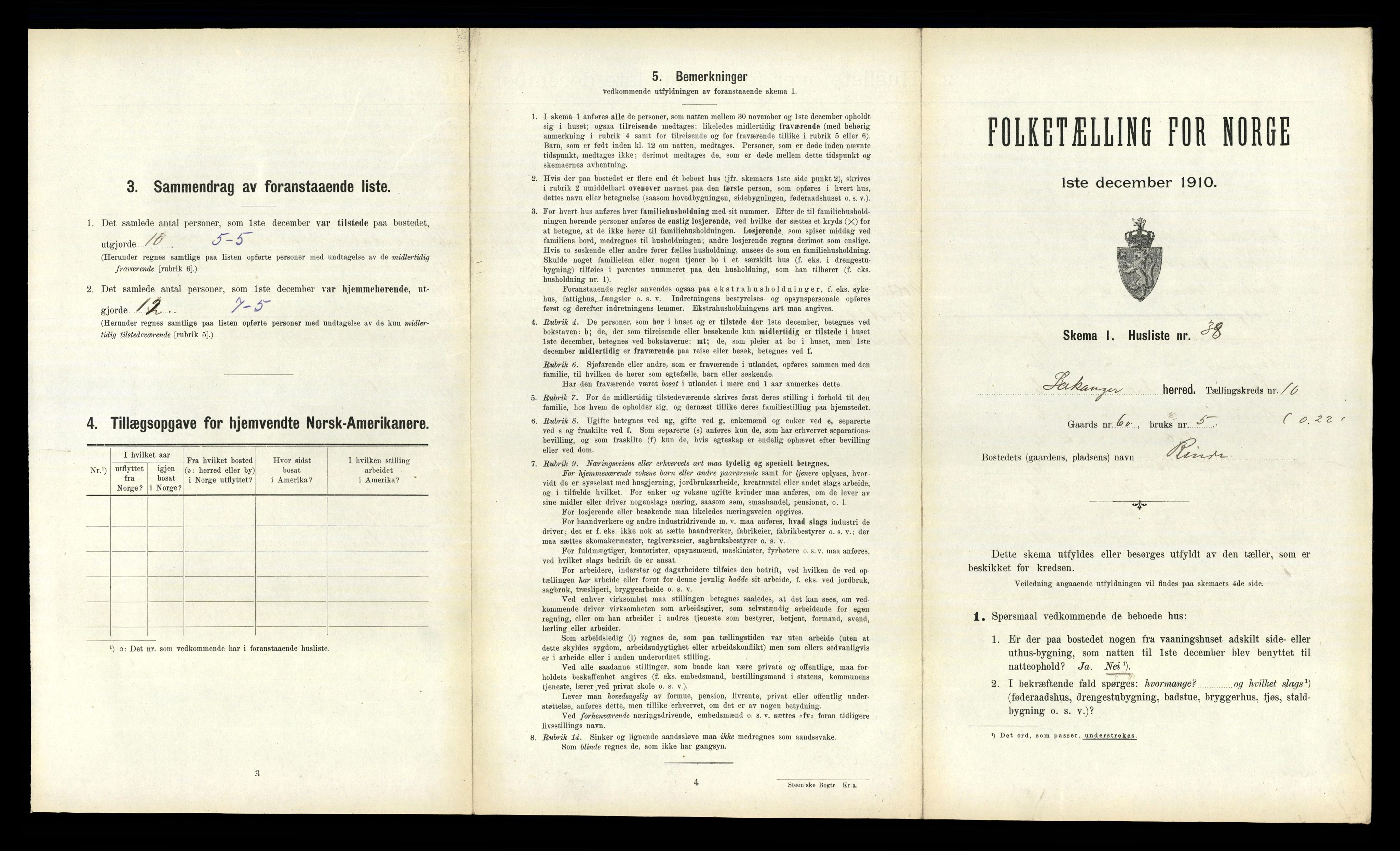 RA, 1910 census for Leikanger, 1910, p. 850