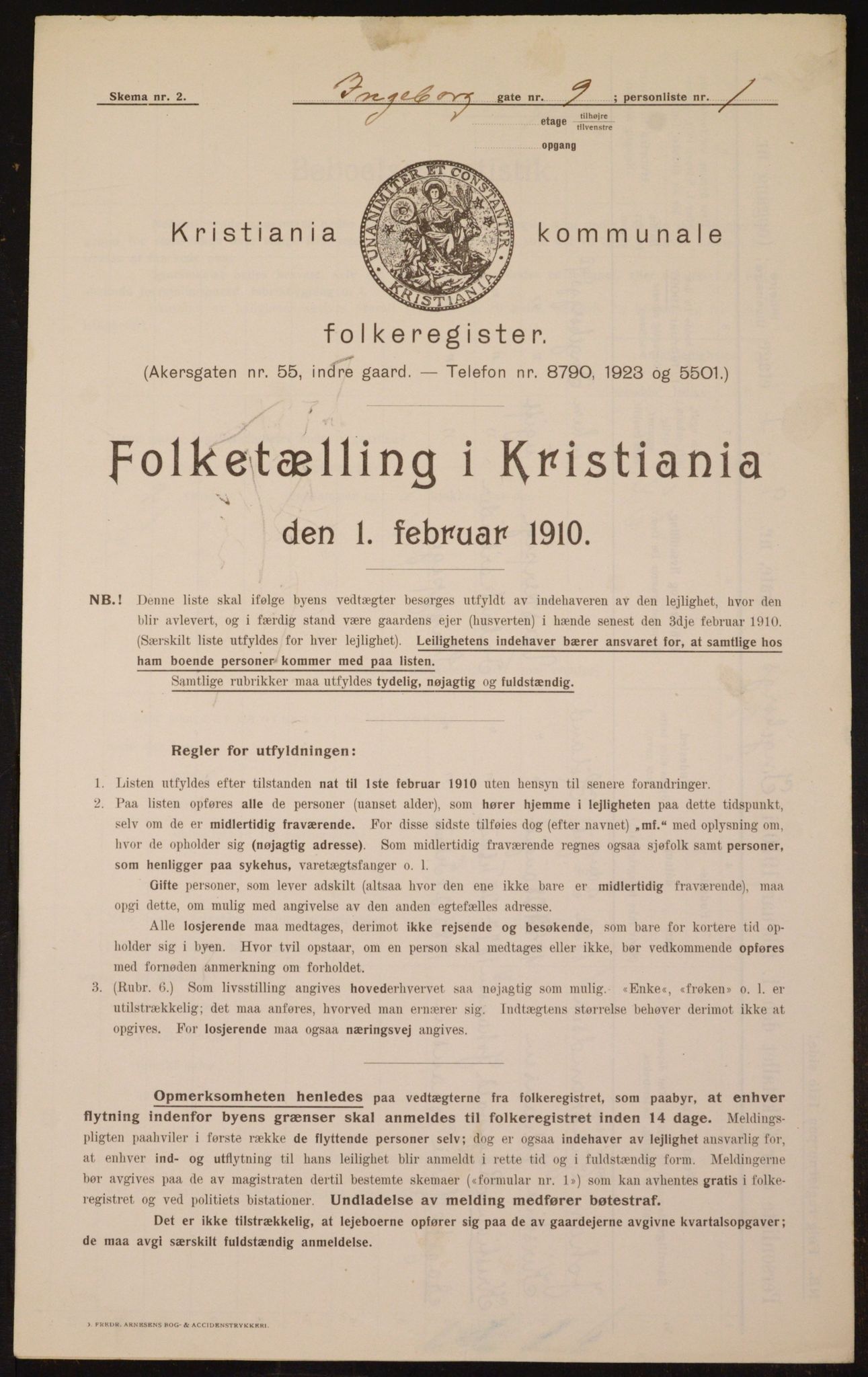 OBA, Municipal Census 1910 for Kristiania, 1910, p. 42851