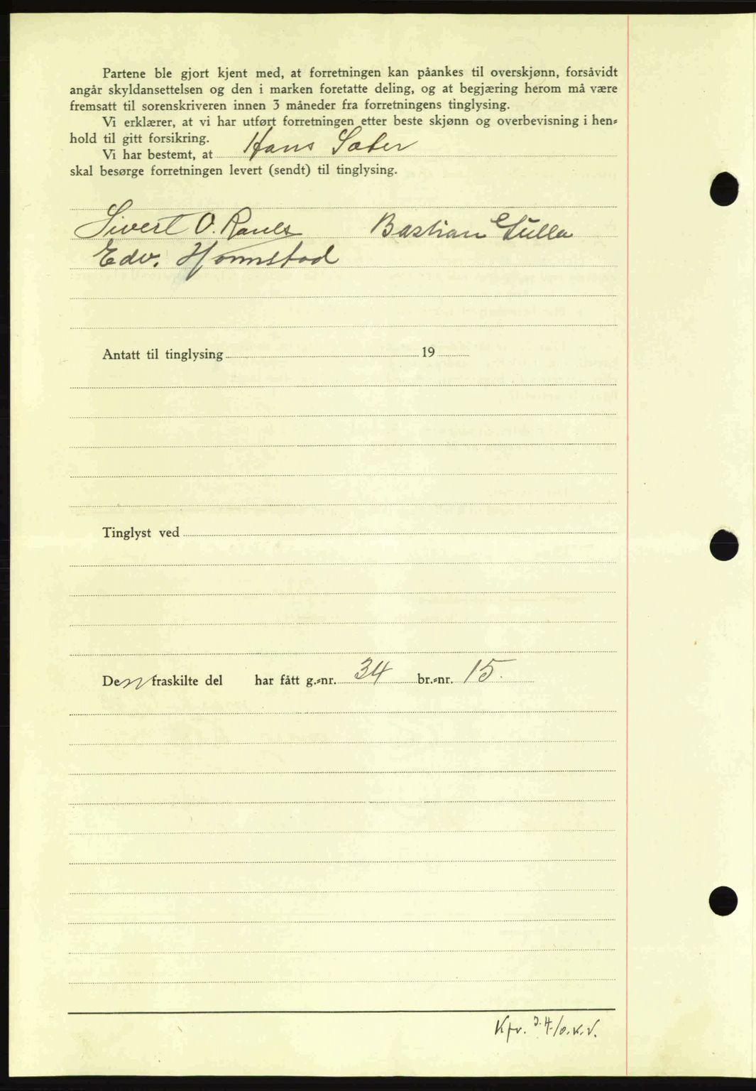 Nordmøre sorenskriveri, SAT/A-4132/1/2/2Ca: Mortgage book no. A89, 1940-1941, Diary no: : 14/1941