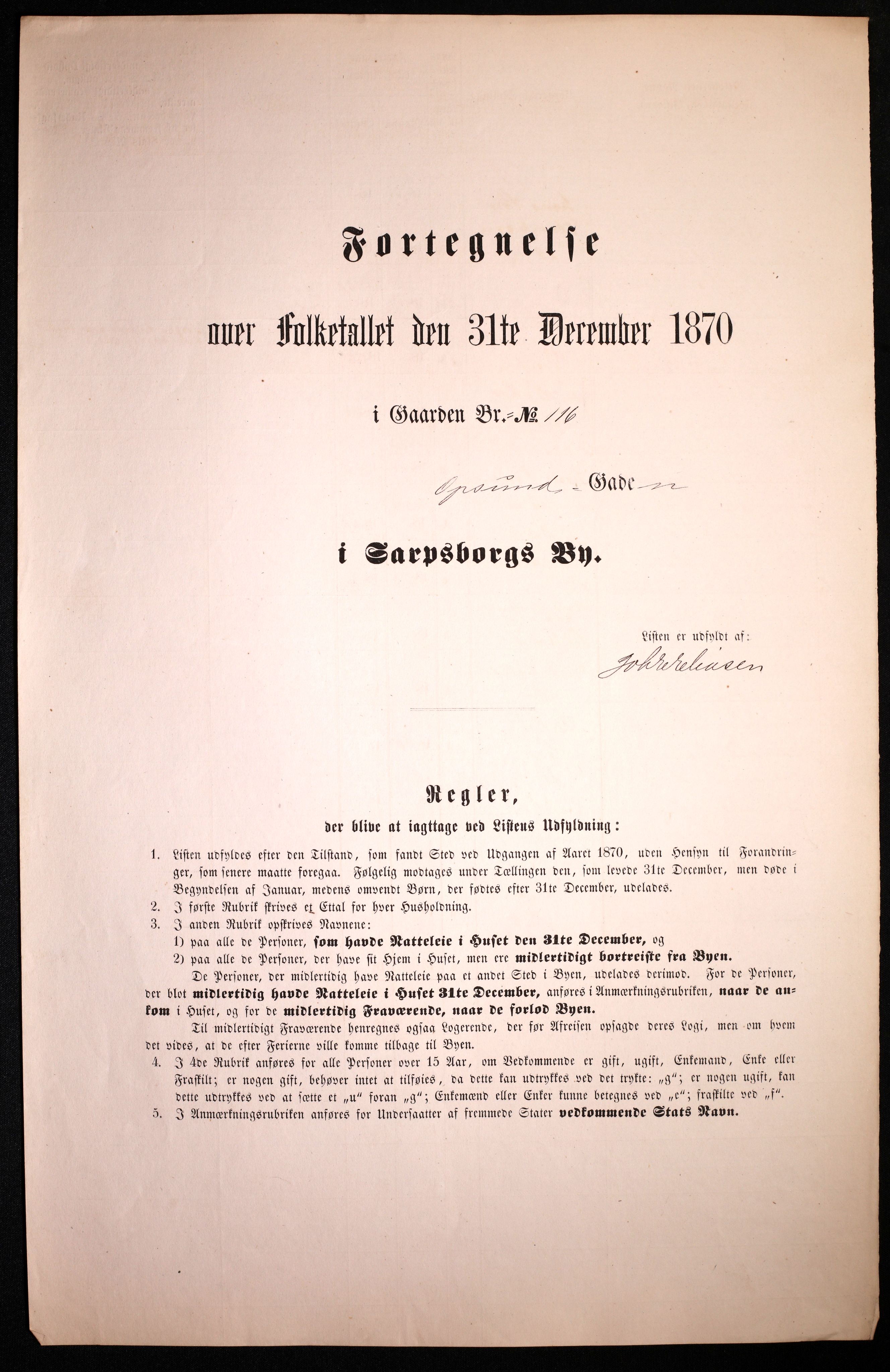 RA, 1870 census for 0102 Sarpsborg, 1870, p. 521