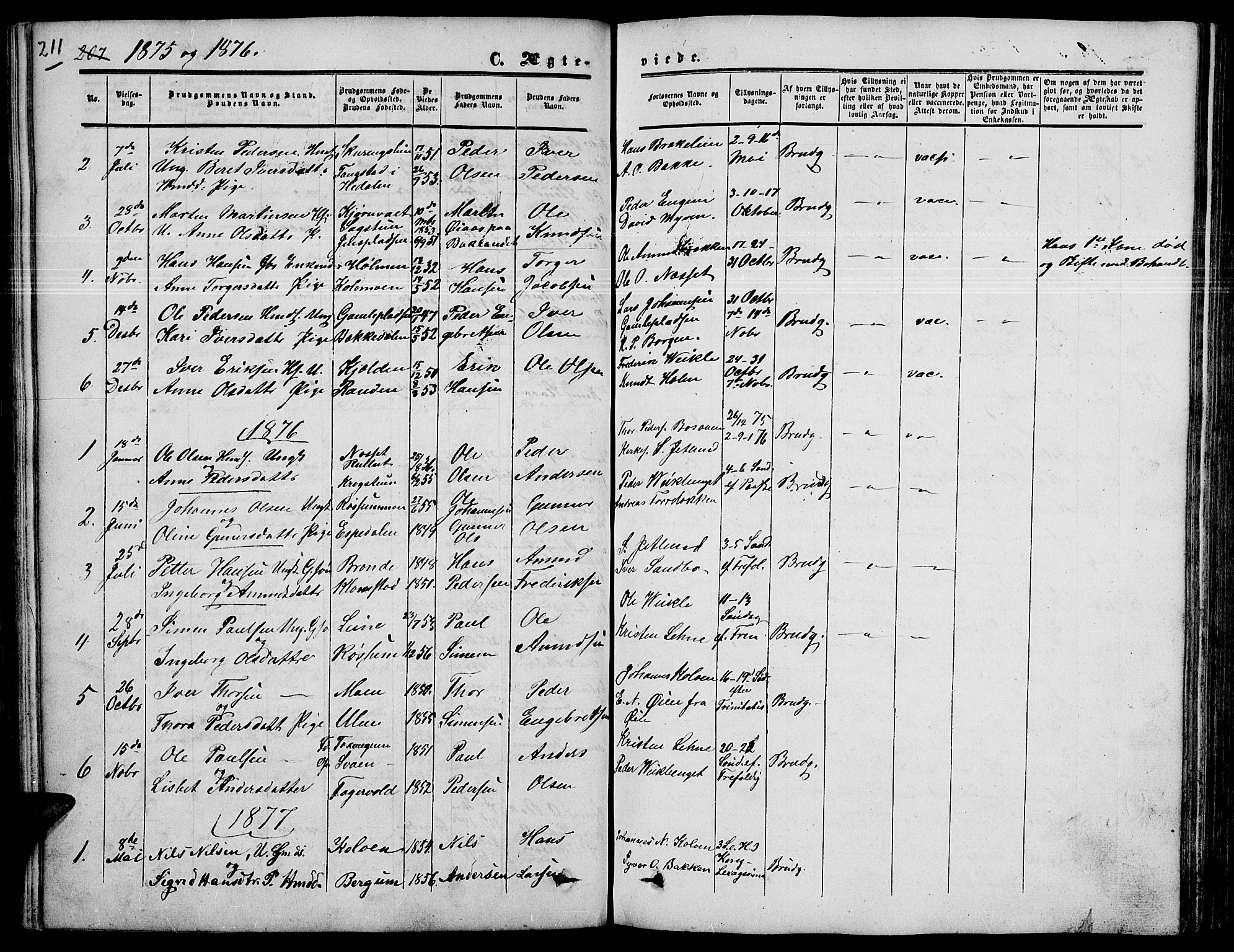 Nord-Fron prestekontor, SAH/PREST-080/H/Ha/Hab/L0003: Parish register (copy) no. 3, 1851-1886, p. 211