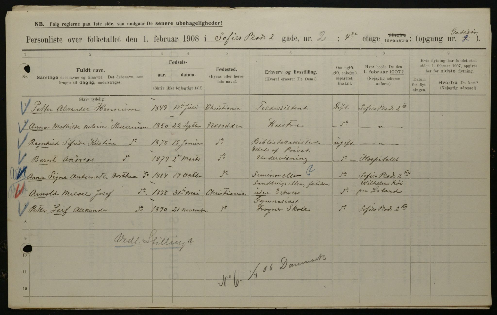 OBA, Municipal Census 1908 for Kristiania, 1908, p. 89556