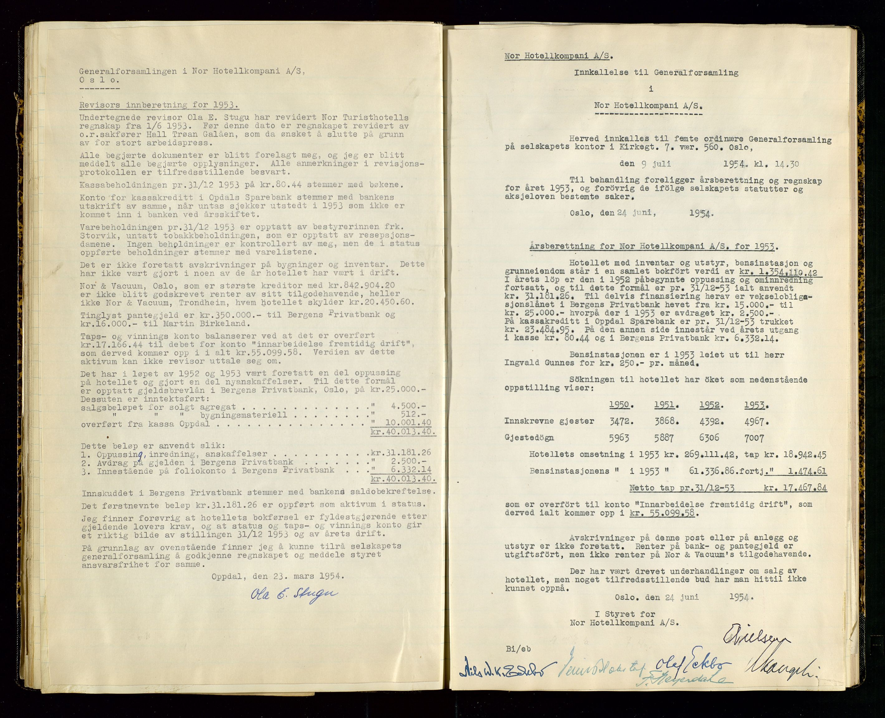 PA 1516 - Nor Hotellkompani A/S, SAST/A-101921/A/L0001: Referatprotokoll, 1948-1855, p. 36