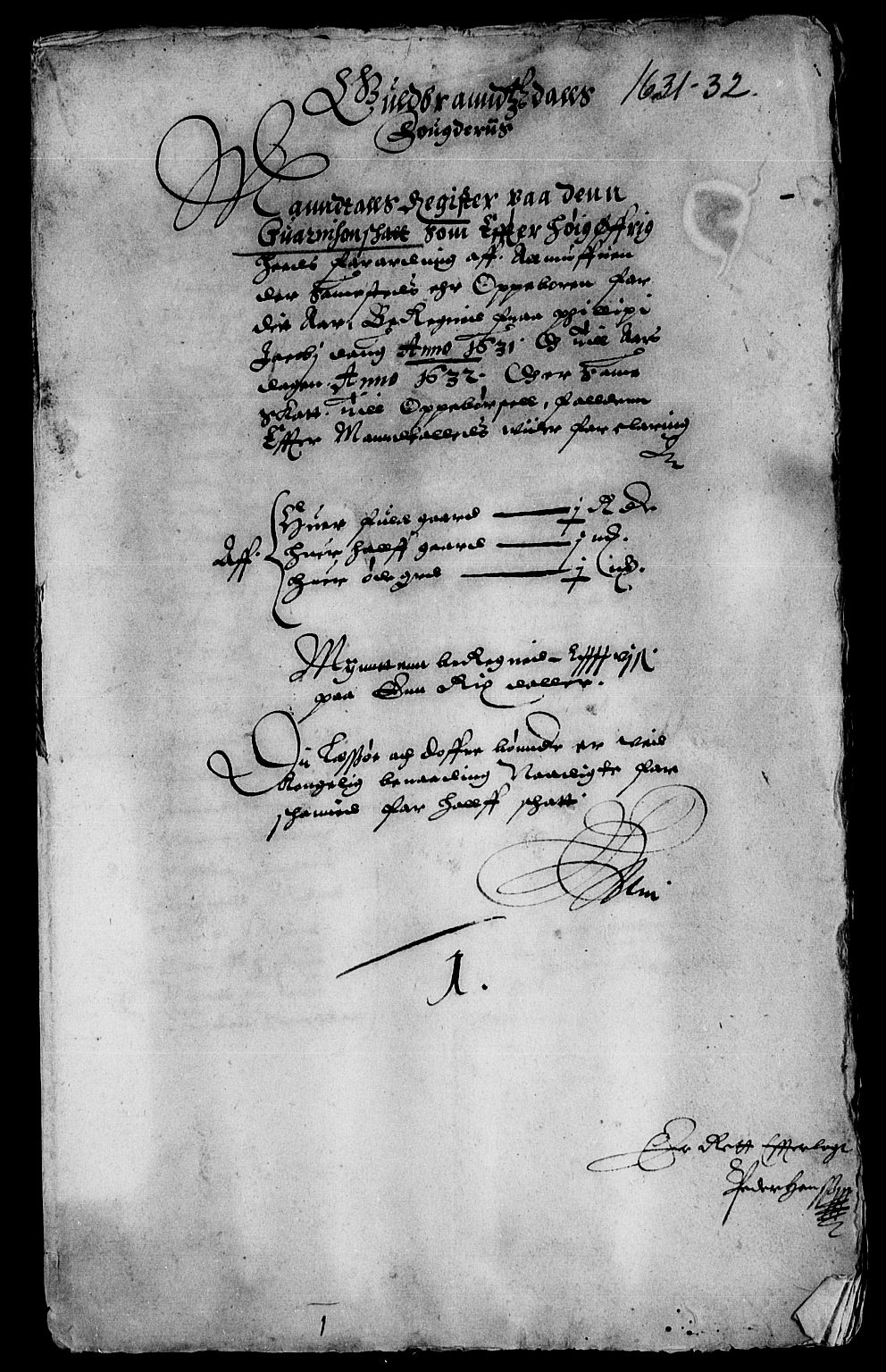Rentekammeret inntil 1814, Reviderte regnskaper, Lensregnskaper, AV/RA-EA-5023/R/Rb/Rba/L0108: Akershus len, 1631-1632