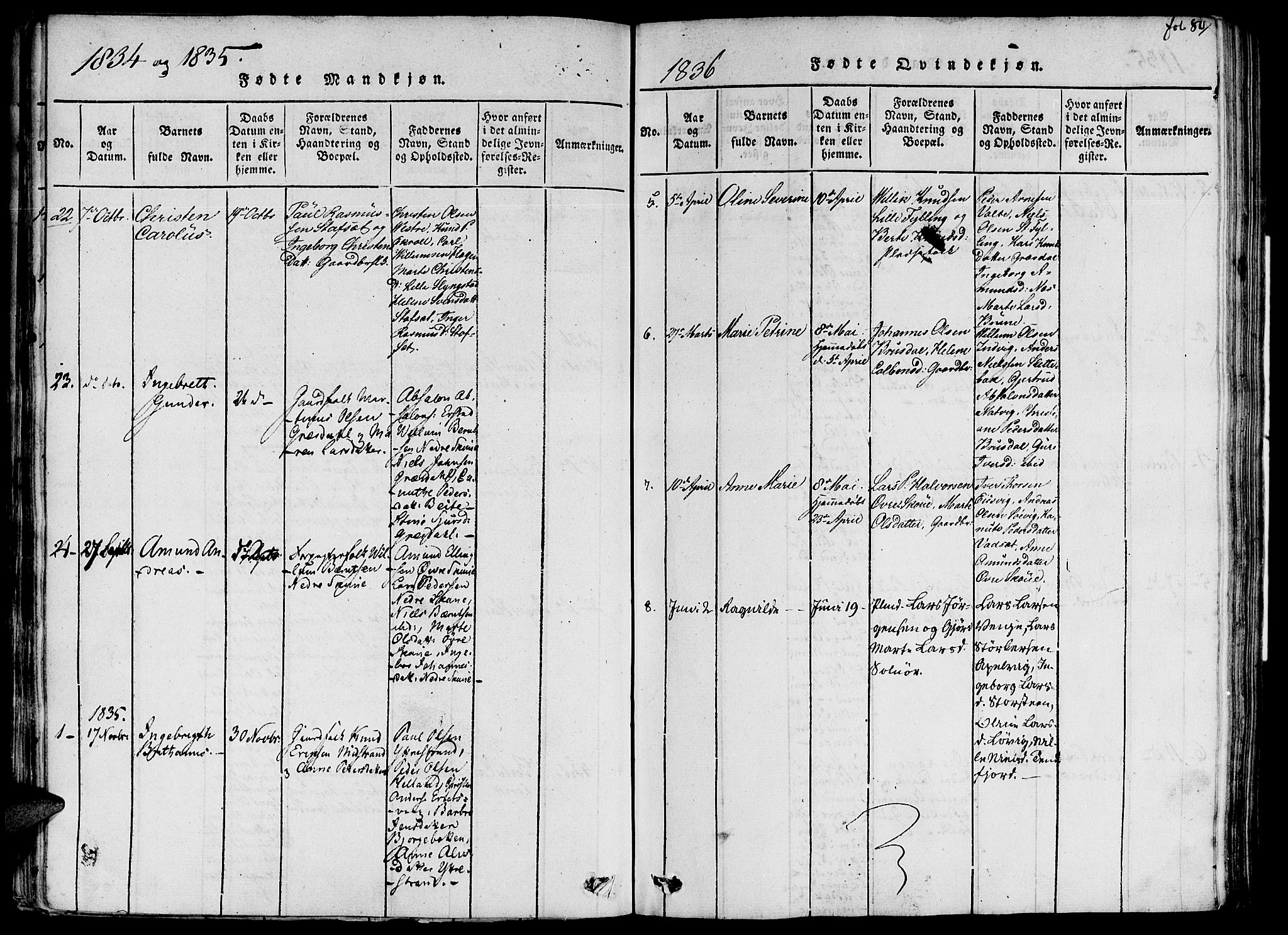 Ministerialprotokoller, klokkerbøker og fødselsregistre - Møre og Romsdal, SAT/A-1454/524/L0351: Parish register (official) no. 524A03, 1816-1838, p. 80