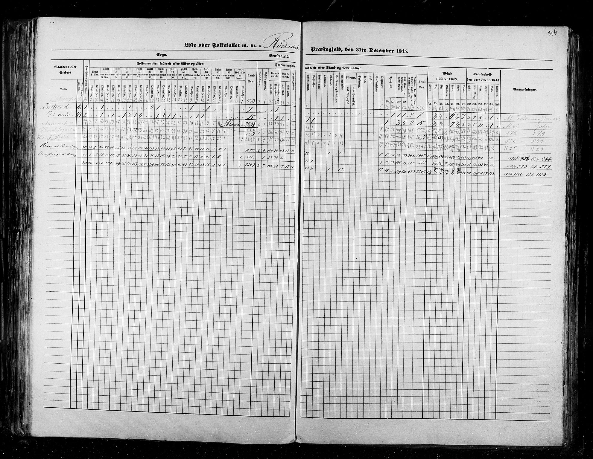 RA, Census 1845, vol. 2: Smålenenes amt og Akershus amt, 1845, p. 306