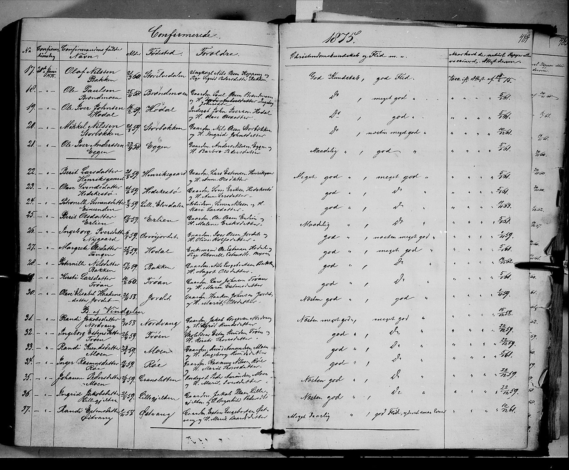 Tolga prestekontor, AV/SAH-PREST-062/K/L0006: Parish register (official) no. 6, 1852-1876, p. 484