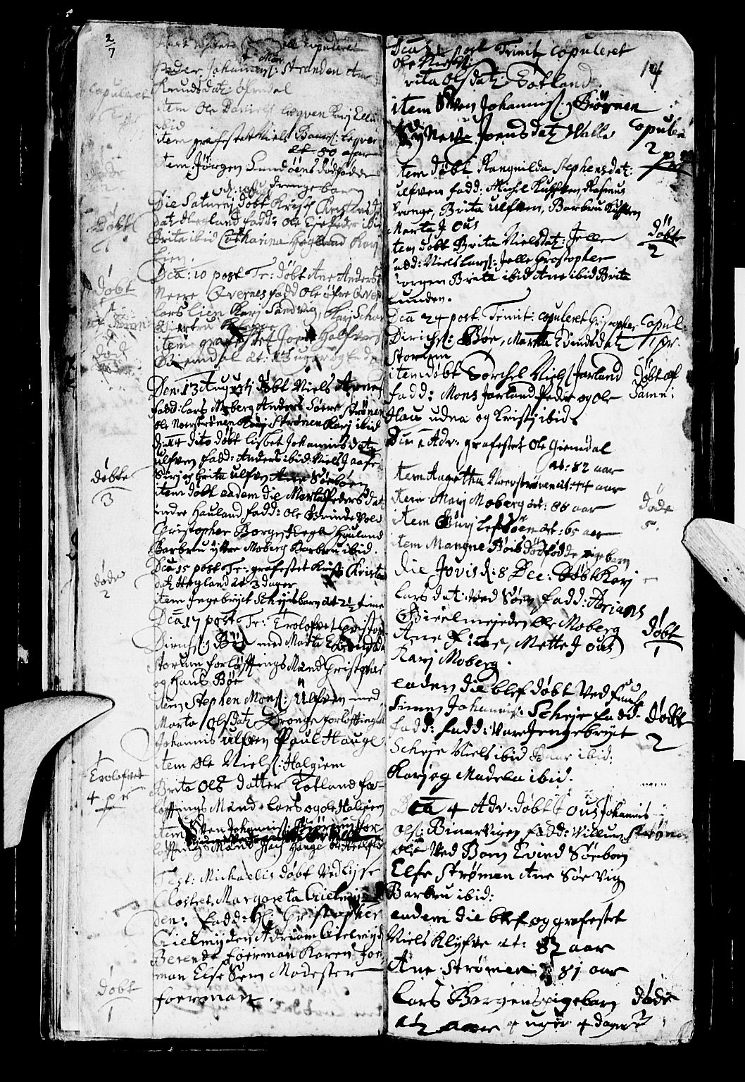 Os sokneprestembete, SAB/A-99929: Parish register (official) no. A 2, 1723-1758, p. 14