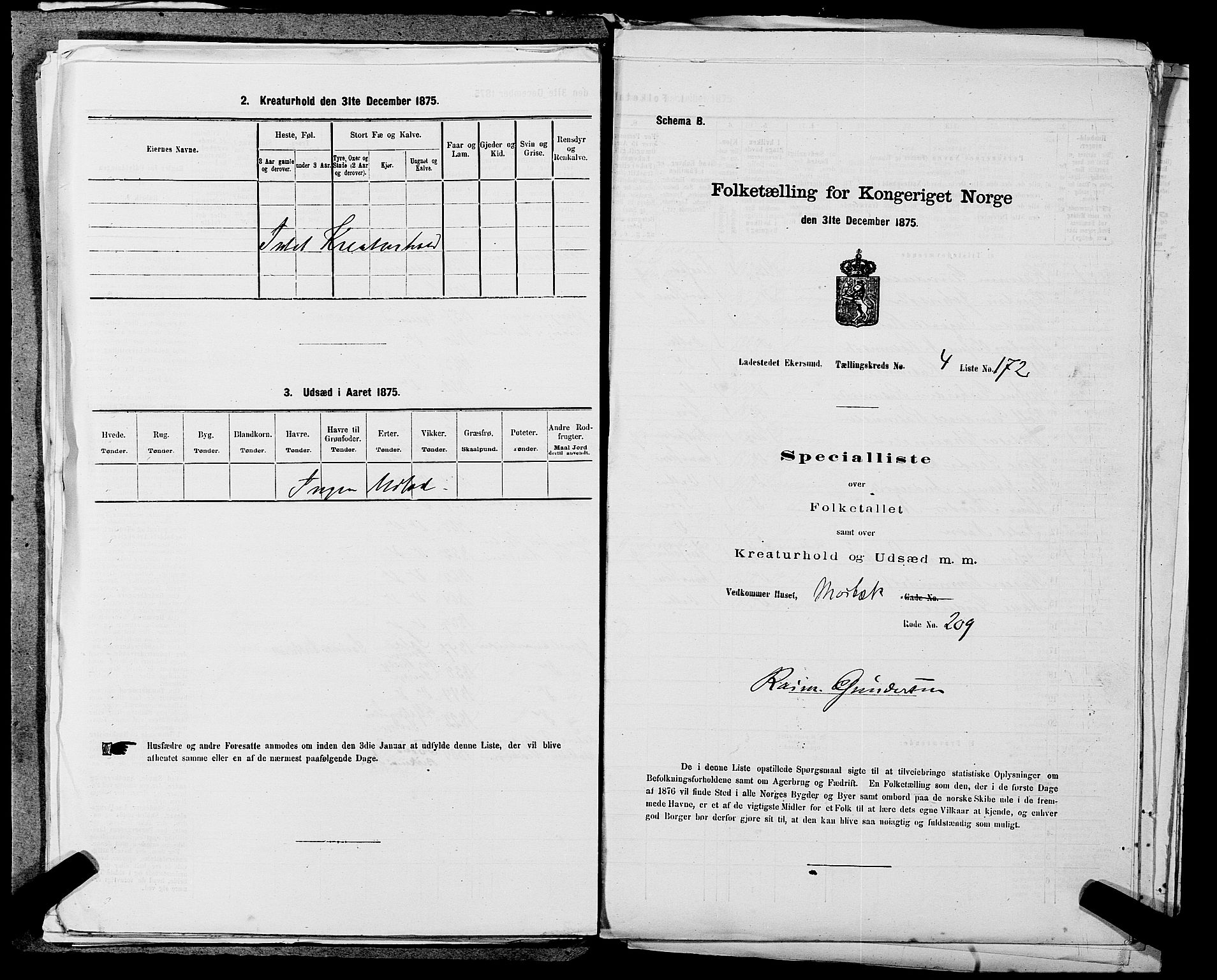 SAST, 1875 census for 1101B Eigersund parish, Egersund town, 1875, p. 367