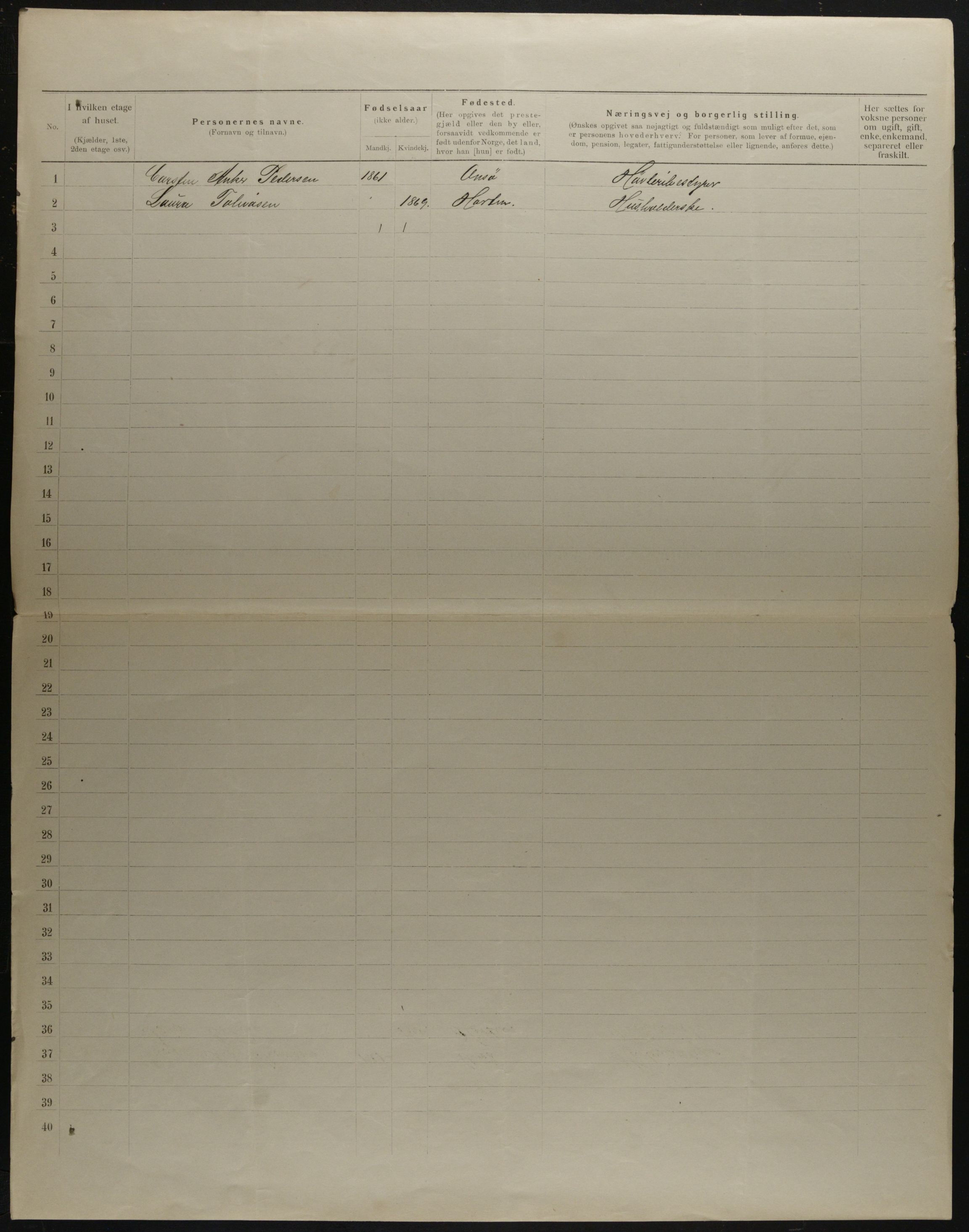 OBA, Municipal Census 1901 for Kristiania, 1901, p. 16358