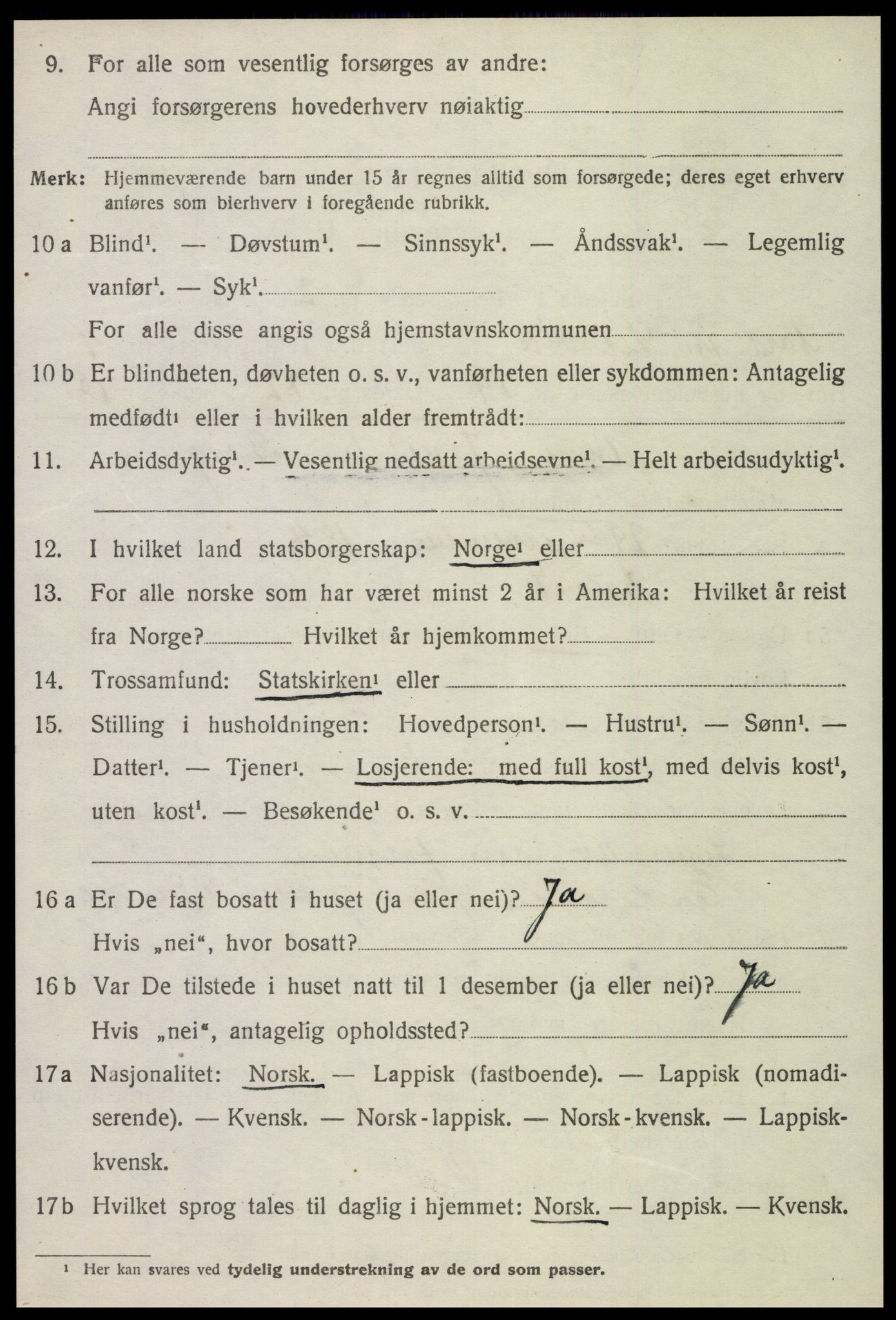 SAT, 1920 census for Leksvik, 1920, p. 3665